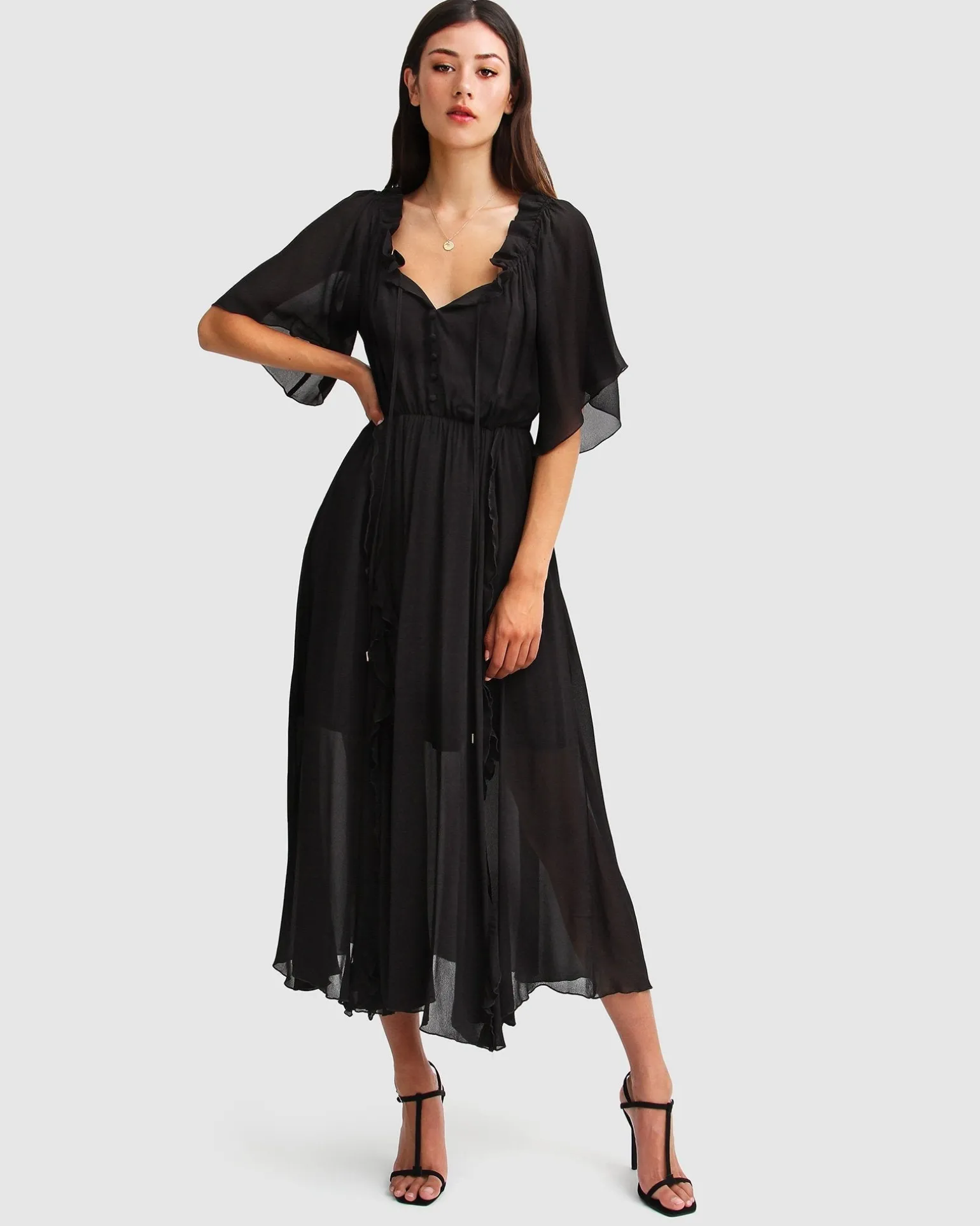Belle & Bloom Maxi Dresses | Maxi Dresses>Amour Amour Ruffled Midi Dress -