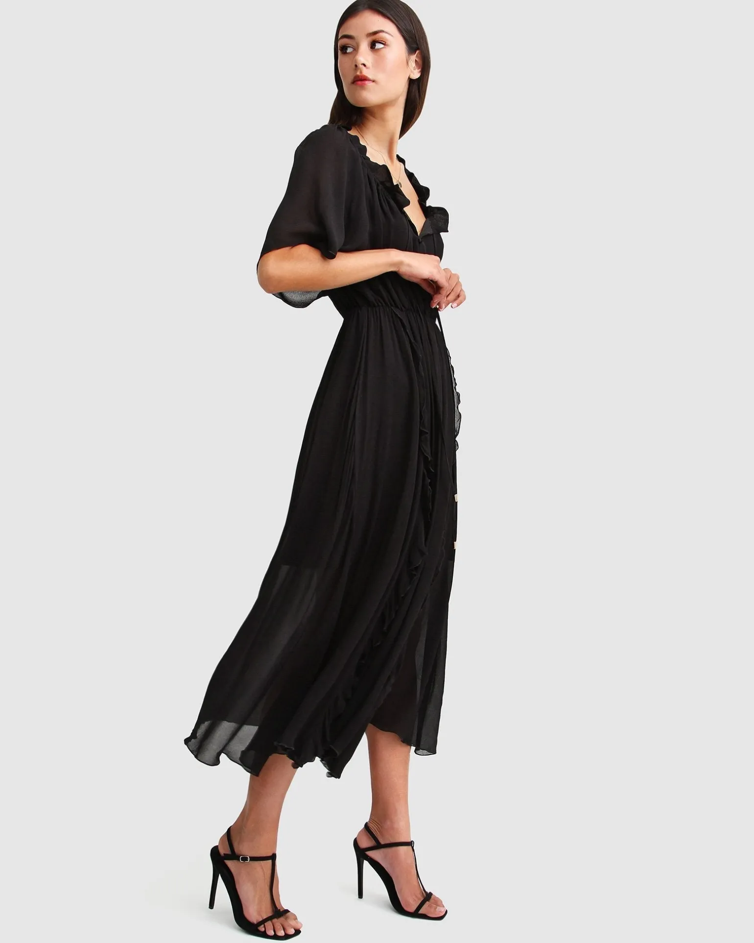 Belle & Bloom Maxi Dresses | Maxi Dresses>Amour Amour Ruffled Midi Dress -