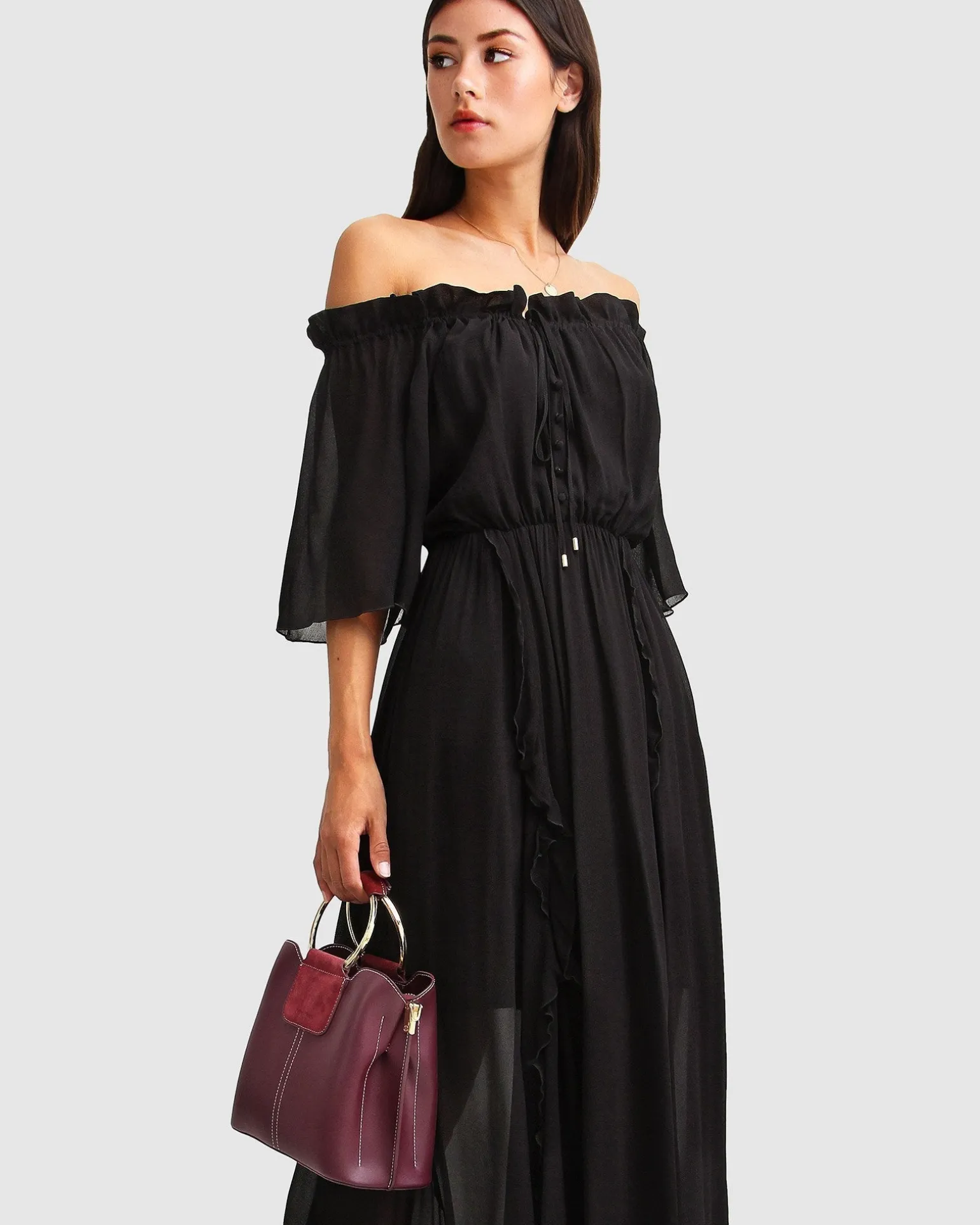 Belle & Bloom Maxi Dresses | Maxi Dresses>Amour Amour Ruffled Midi Dress -