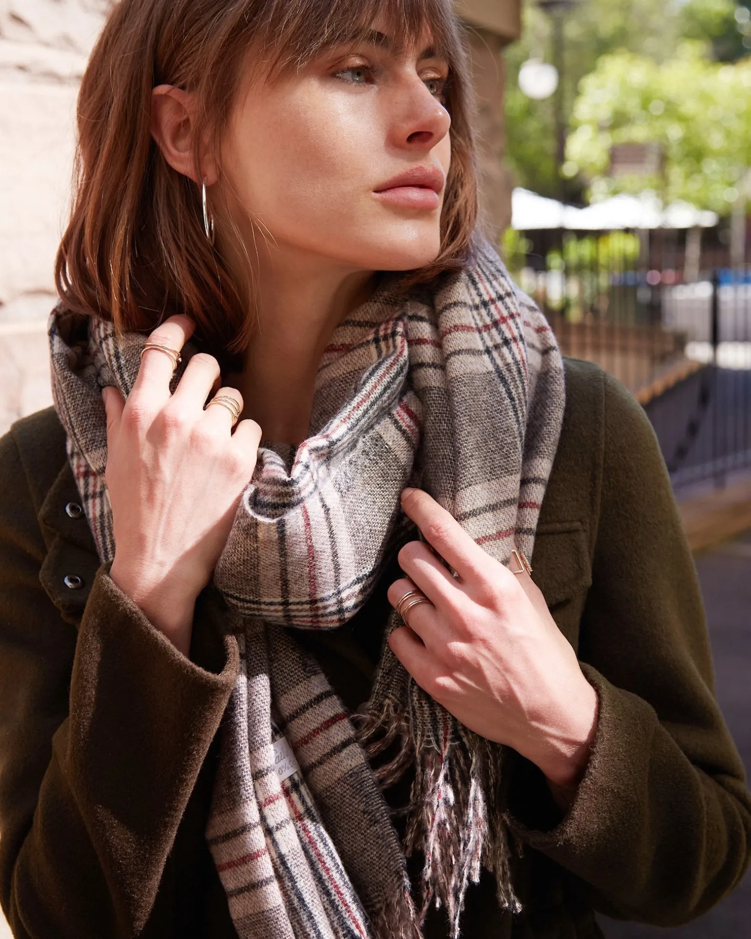 Belle & Bloom Scarves>Aspen Plaid Scarf -