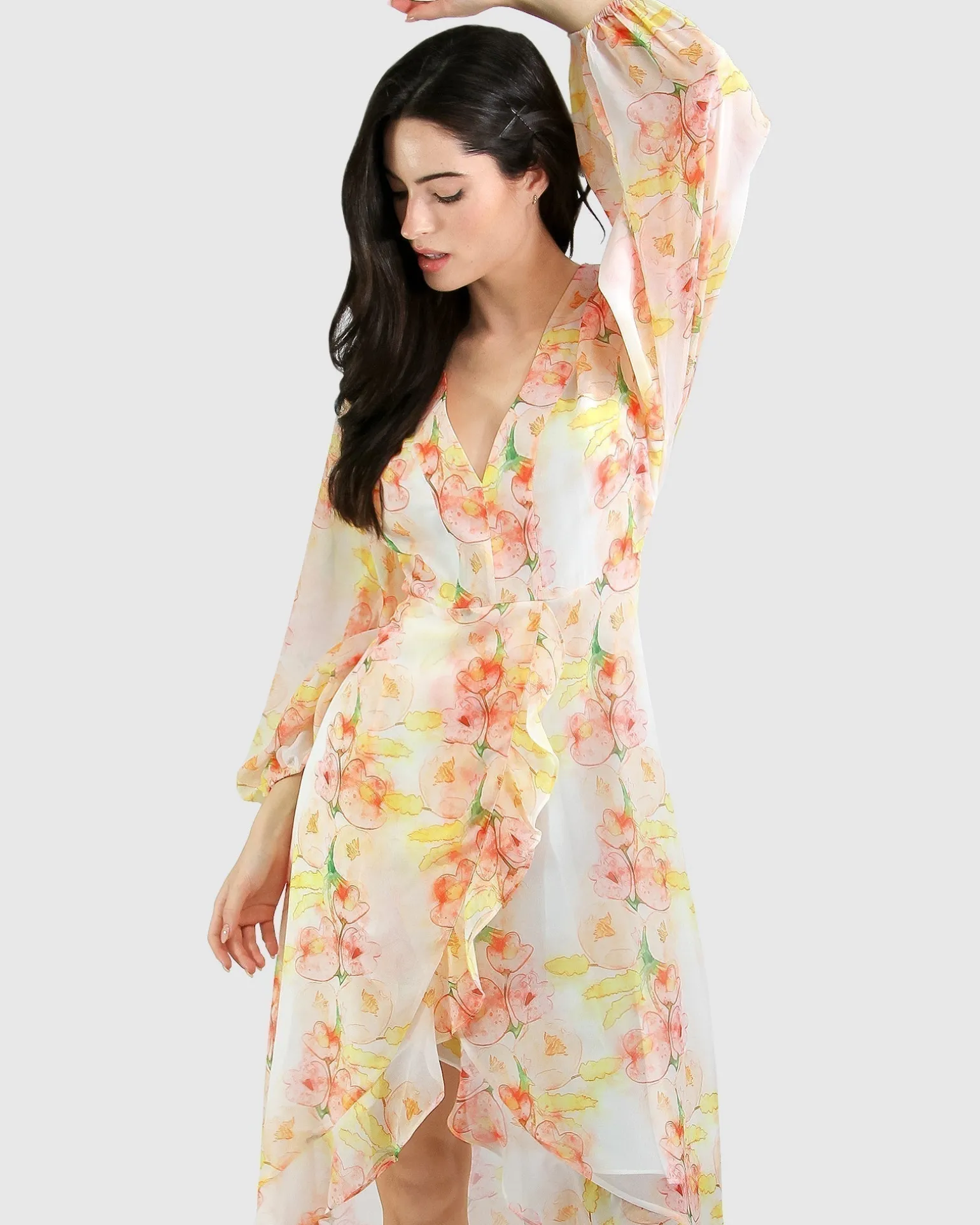 Belle & Bloom Midi Dresses | Midi Dresses>Beautiful Escape Dress - Floral Bouquet