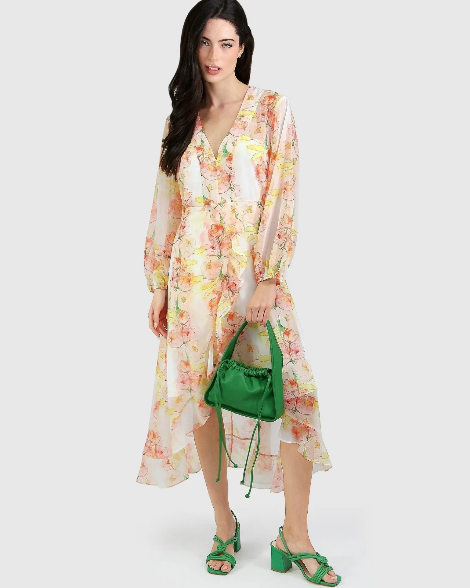 Belle & Bloom Midi Dresses | Midi Dresses>Beautiful Escape Dress - Floral Bouquet