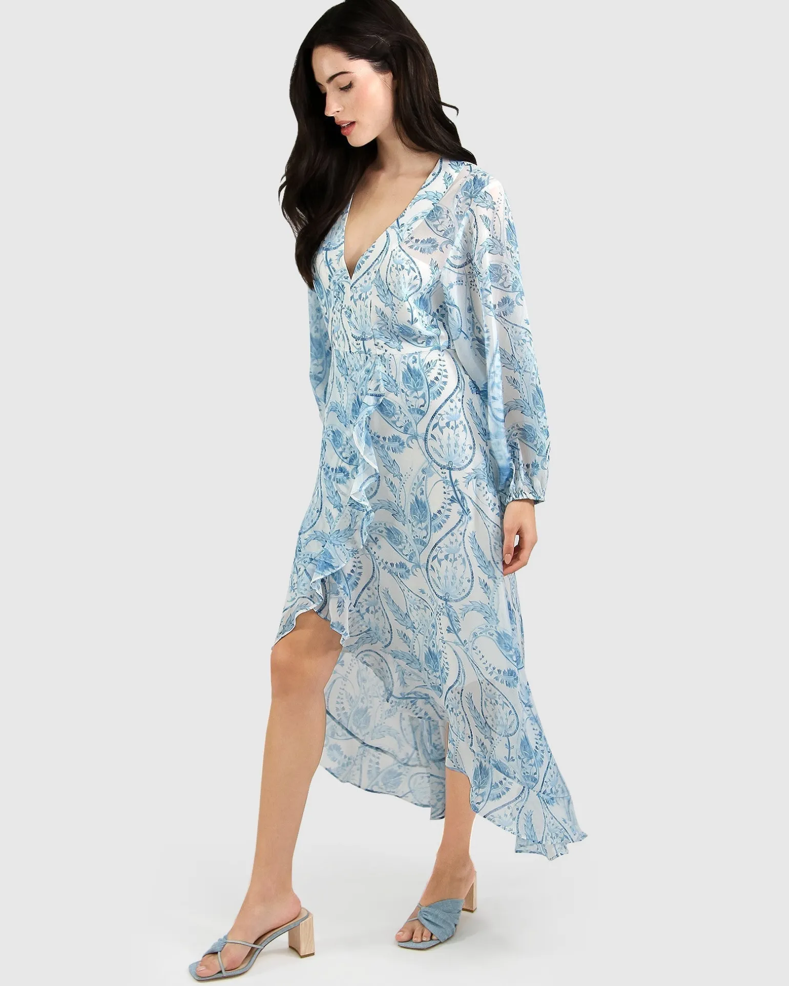 Belle & Bloom Midi Dresses | Midi Dresses>Beautiful Escape Dress - Porcelain Paisley