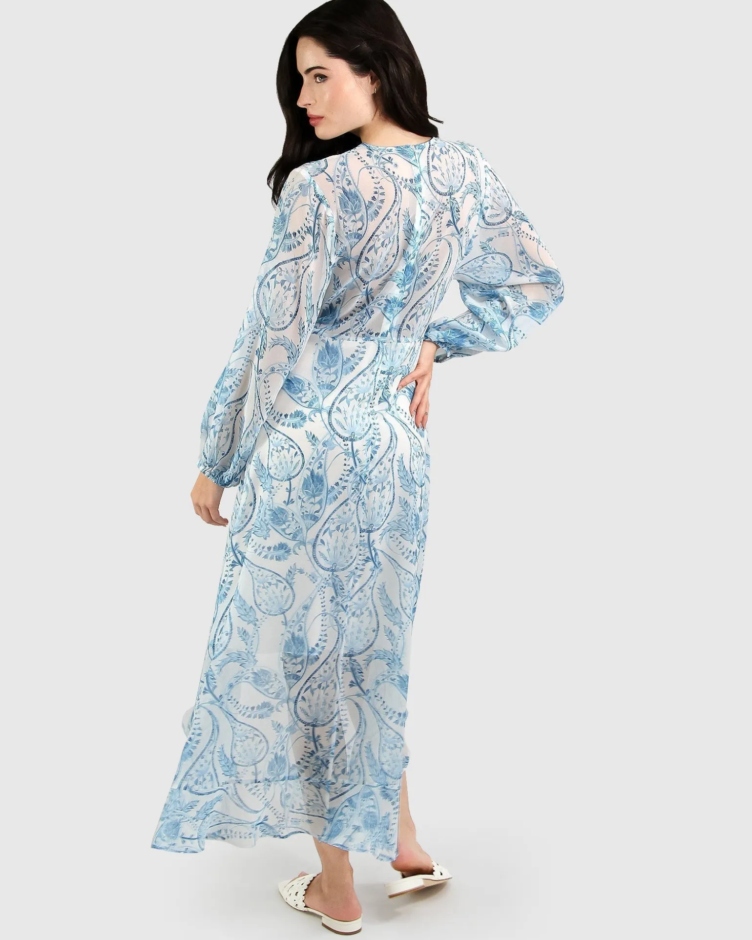 Belle & Bloom Midi Dresses | Midi Dresses>Beautiful Escape Dress - Porcelain Paisley