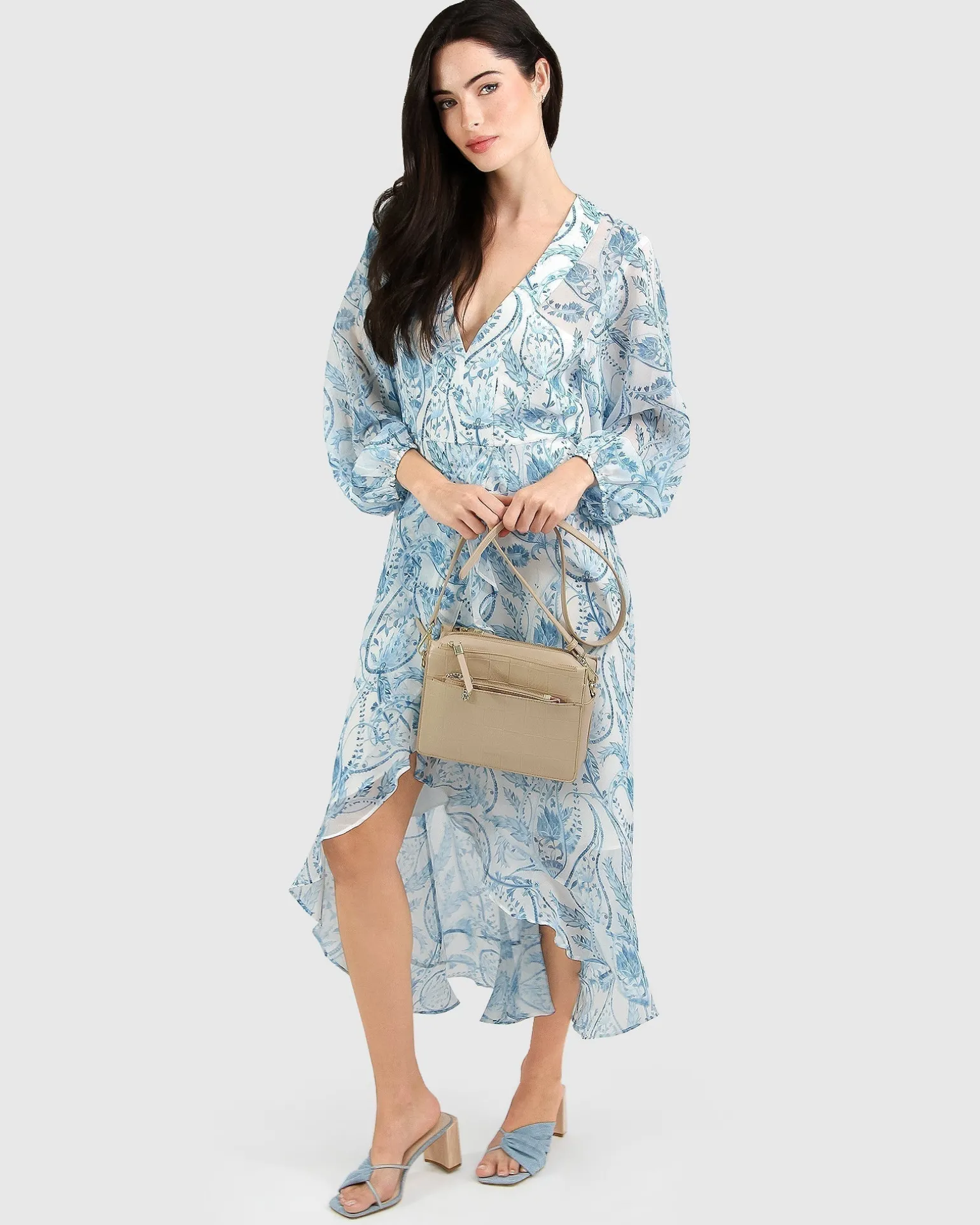 Belle & Bloom Midi Dresses | Midi Dresses>Beautiful Escape Dress - Porcelain Paisley