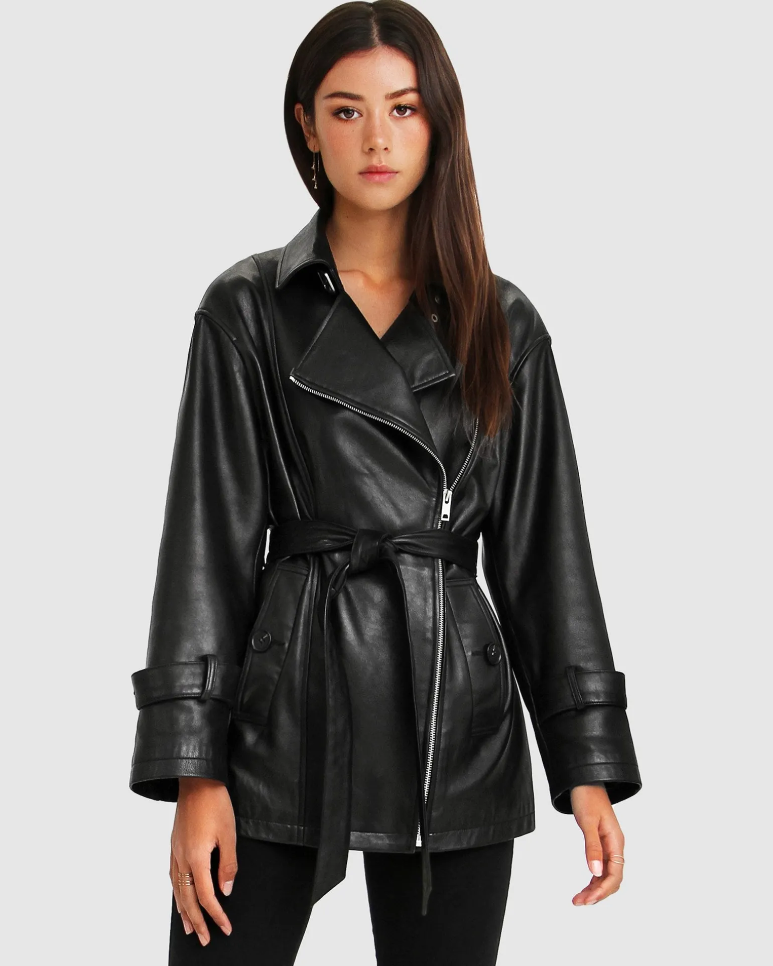 Belle & Bloom Leather Jackets | Leather Coats>BFF Belted Leather Jacket