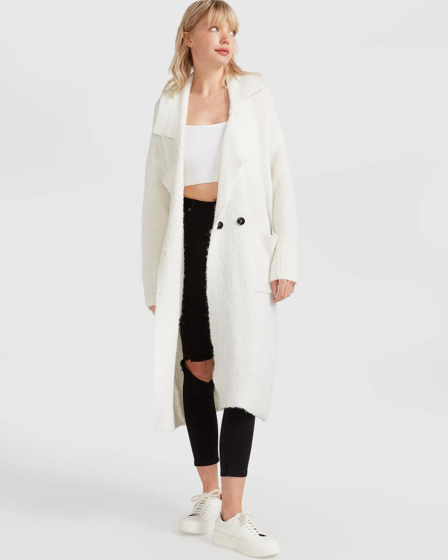 Belle & Bloom Cardigans | Cardigans>Born To Run Sustainable Sweater Coat -