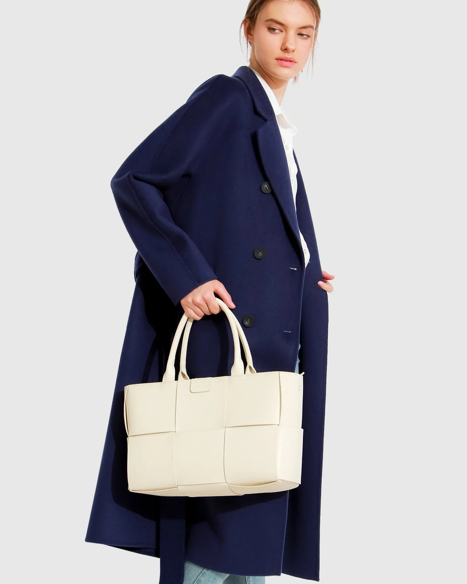 Belle & Bloom Belted Coats | Wool Coats>Boss Girl Double-Breasted Lined Wool Coat - Midnight Blue