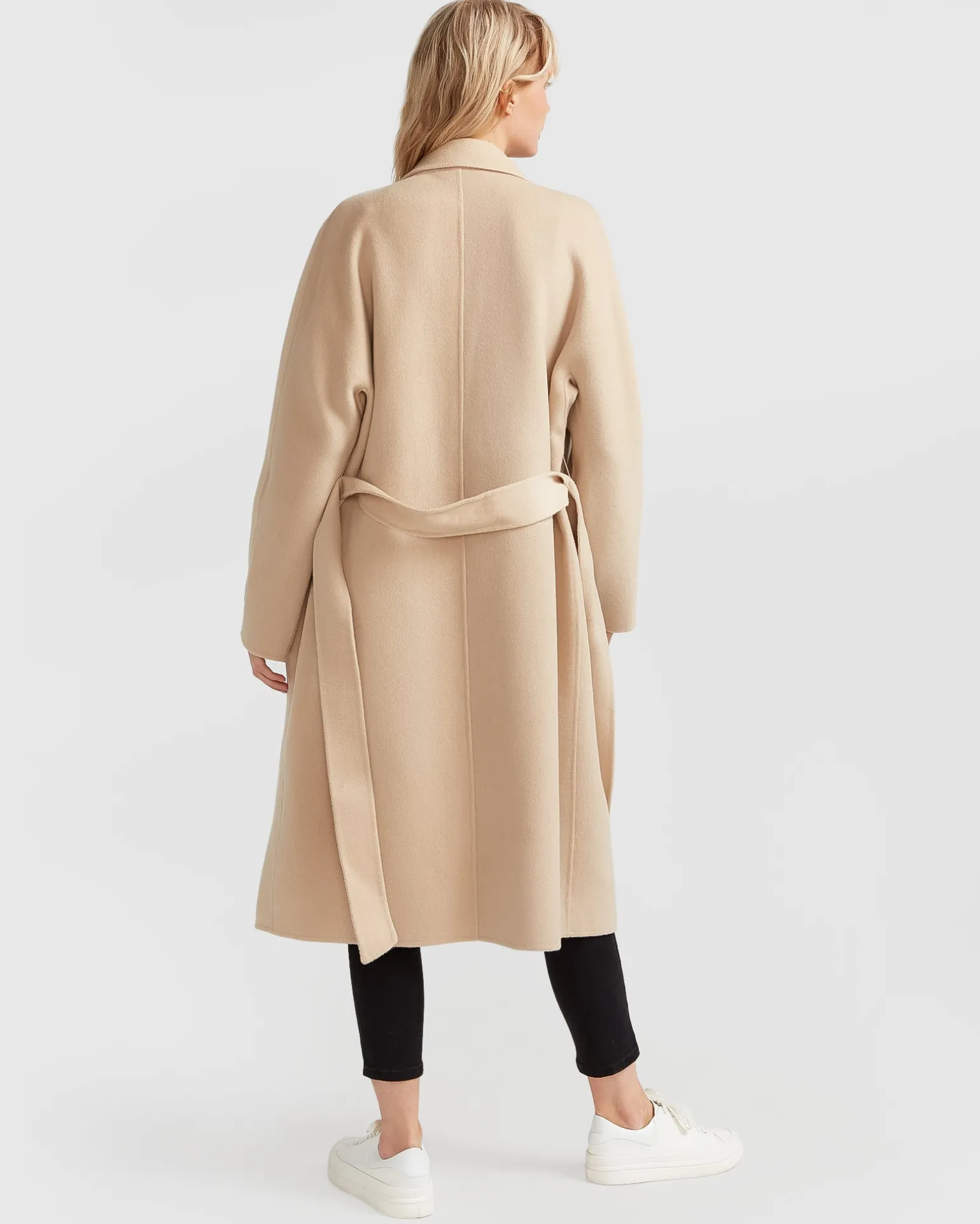 Belle & Bloom Belted Coats | Wool Coats>Boss Girl Double-Breasted Lined Wool Coat - Pale Oat