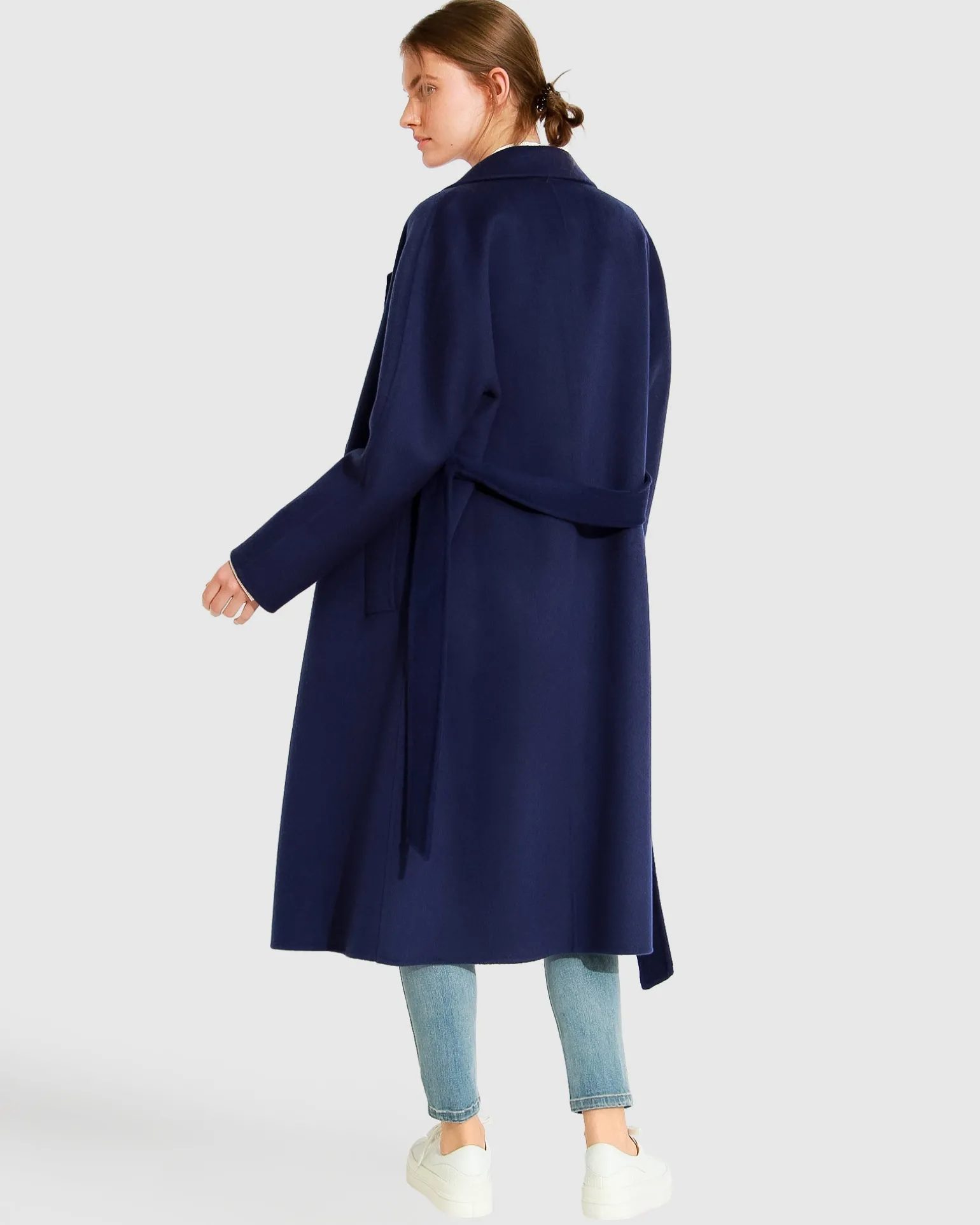 Belle & Bloom Belted Coats | Wool Coats>Boss Girl Double-Breasted Lined Wool Coat - Midnight Blue