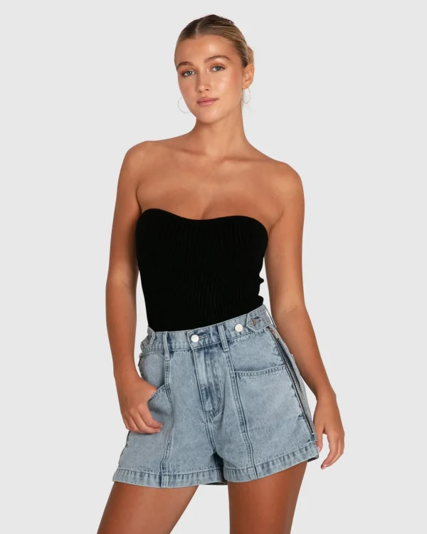Belle & Bloom Pants>Bring The Heat Denim Shorts -