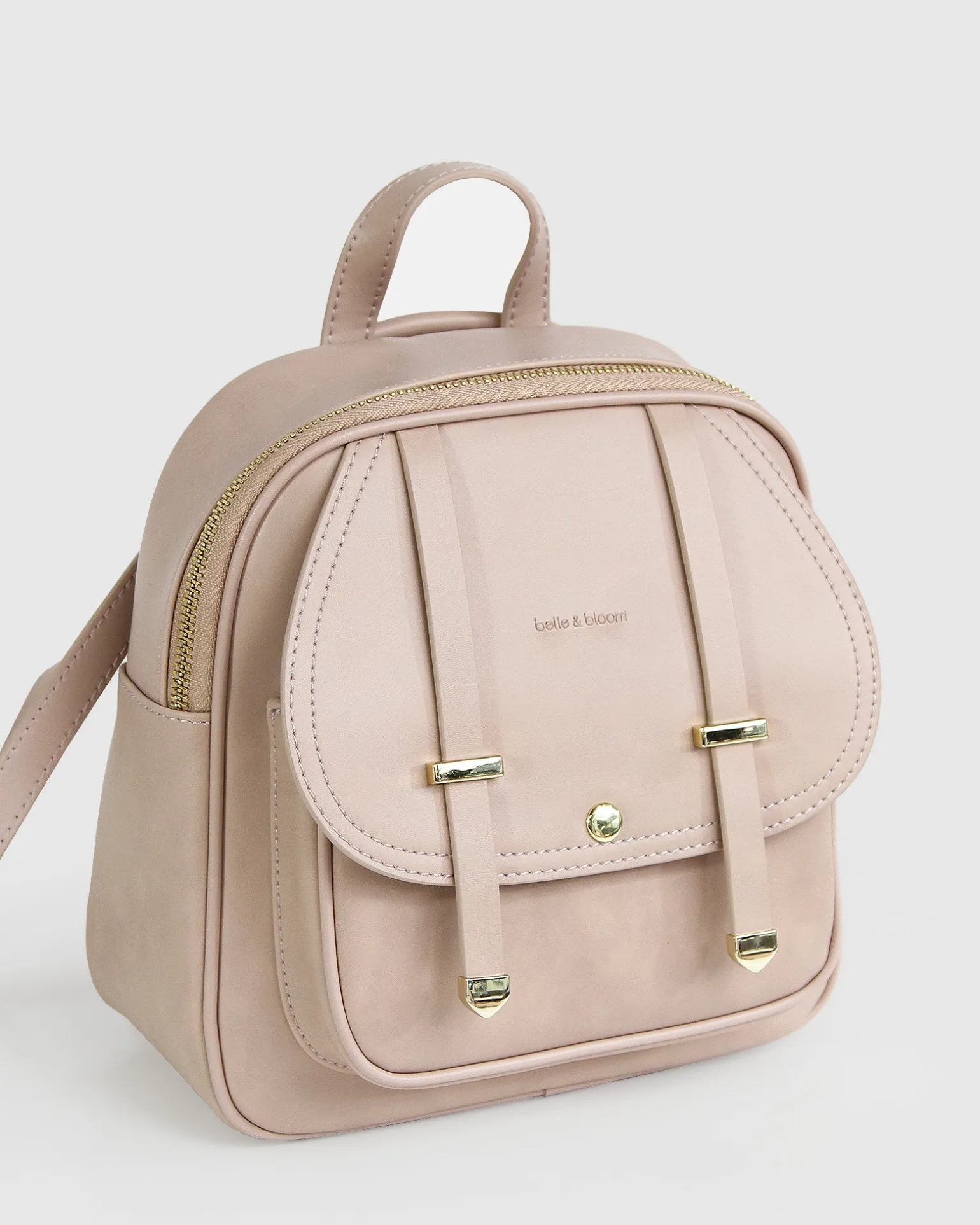 Belle & Bloom Handbags | Backpacks>Camila Leather Backpack - Dusty Pink