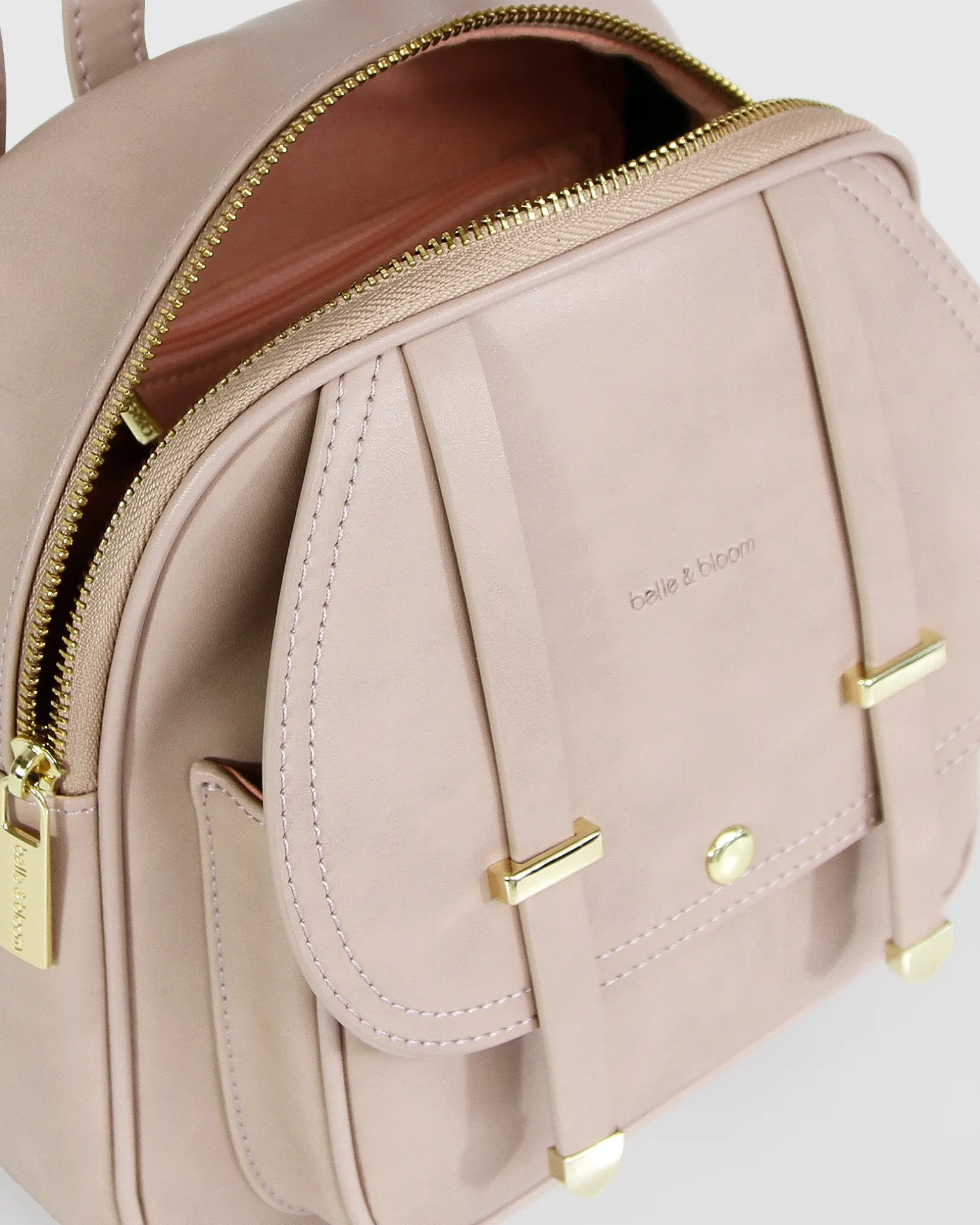 Belle & Bloom Handbags | Backpacks>Camila Leather Backpack - Dusty Pink