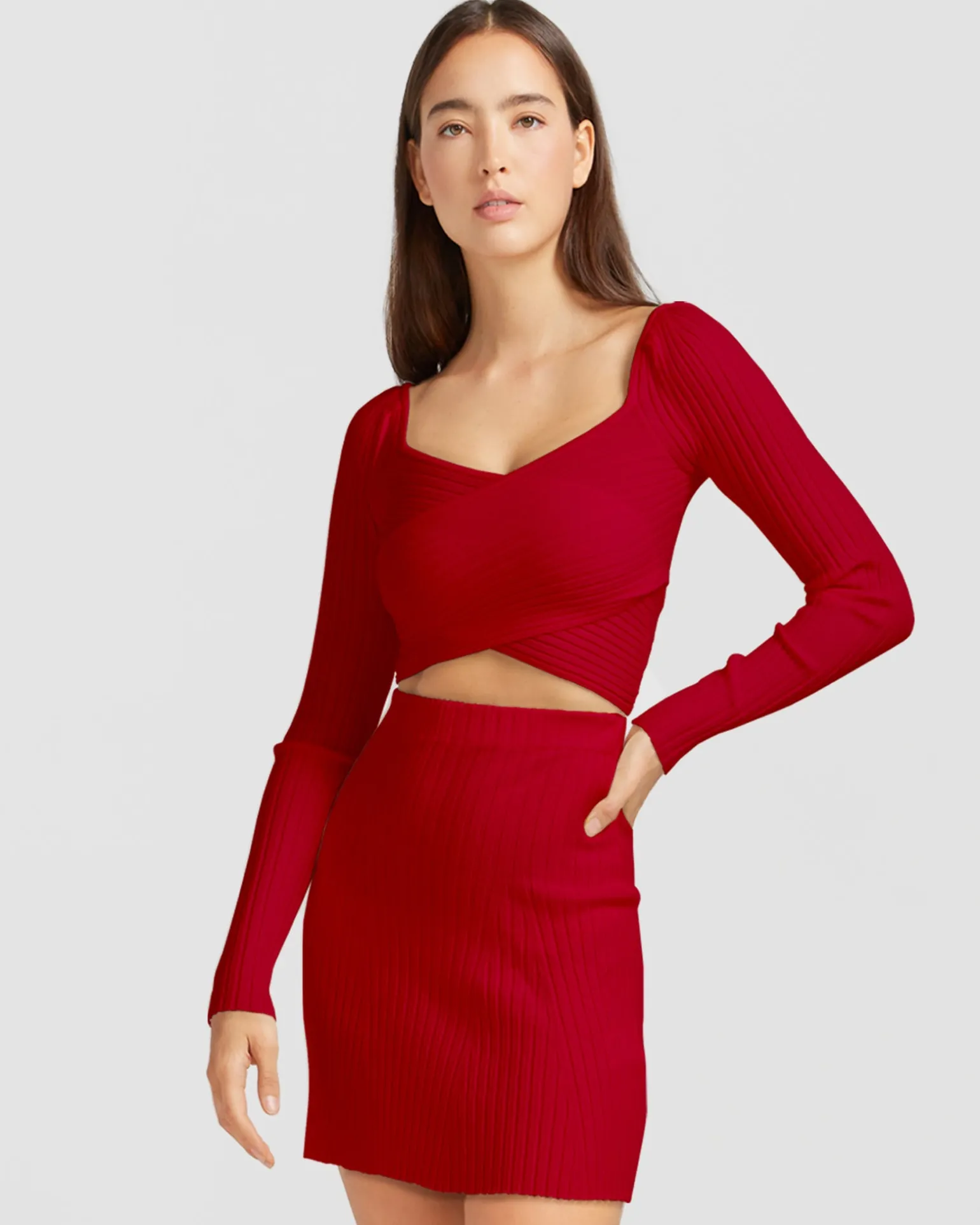 Belle & Bloom Skirts>C'est Belle Knit Mini Skirt -
