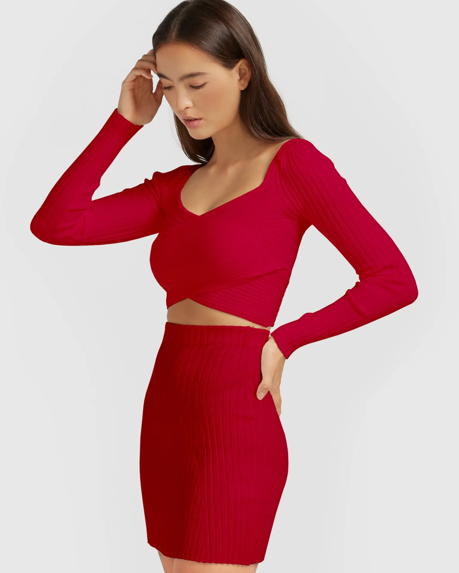 Belle & Bloom Skirts>C'est Belle Knit Mini Skirt -