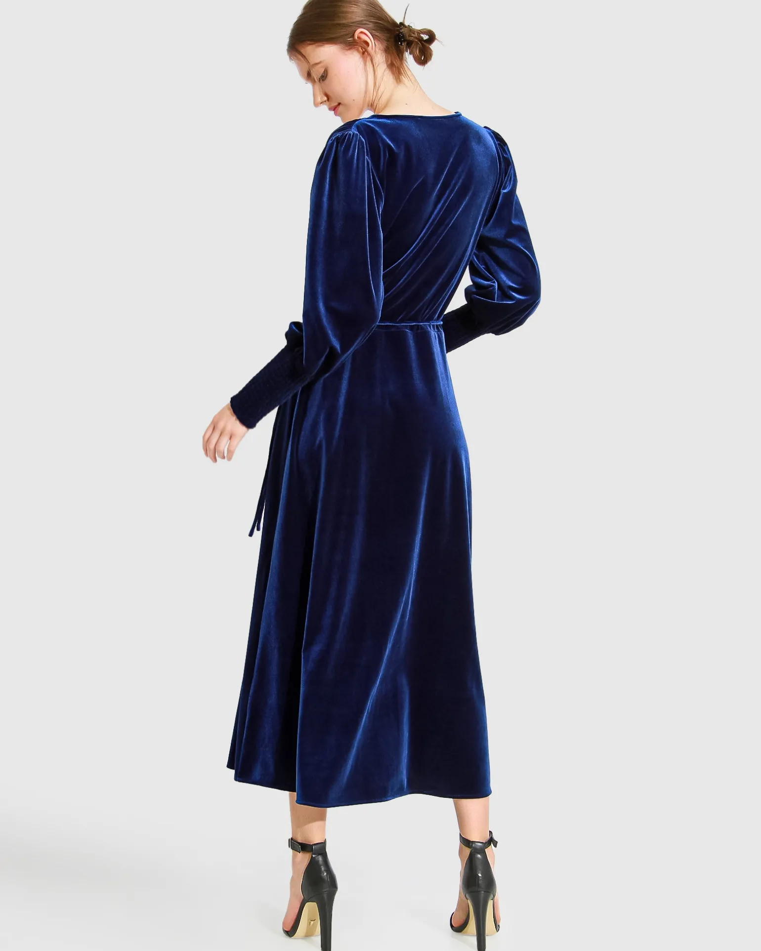 Belle & Bloom Maxi Dresses | Maxi Dresses>Current Mood Velvet Wrap Dress - Royal Blue