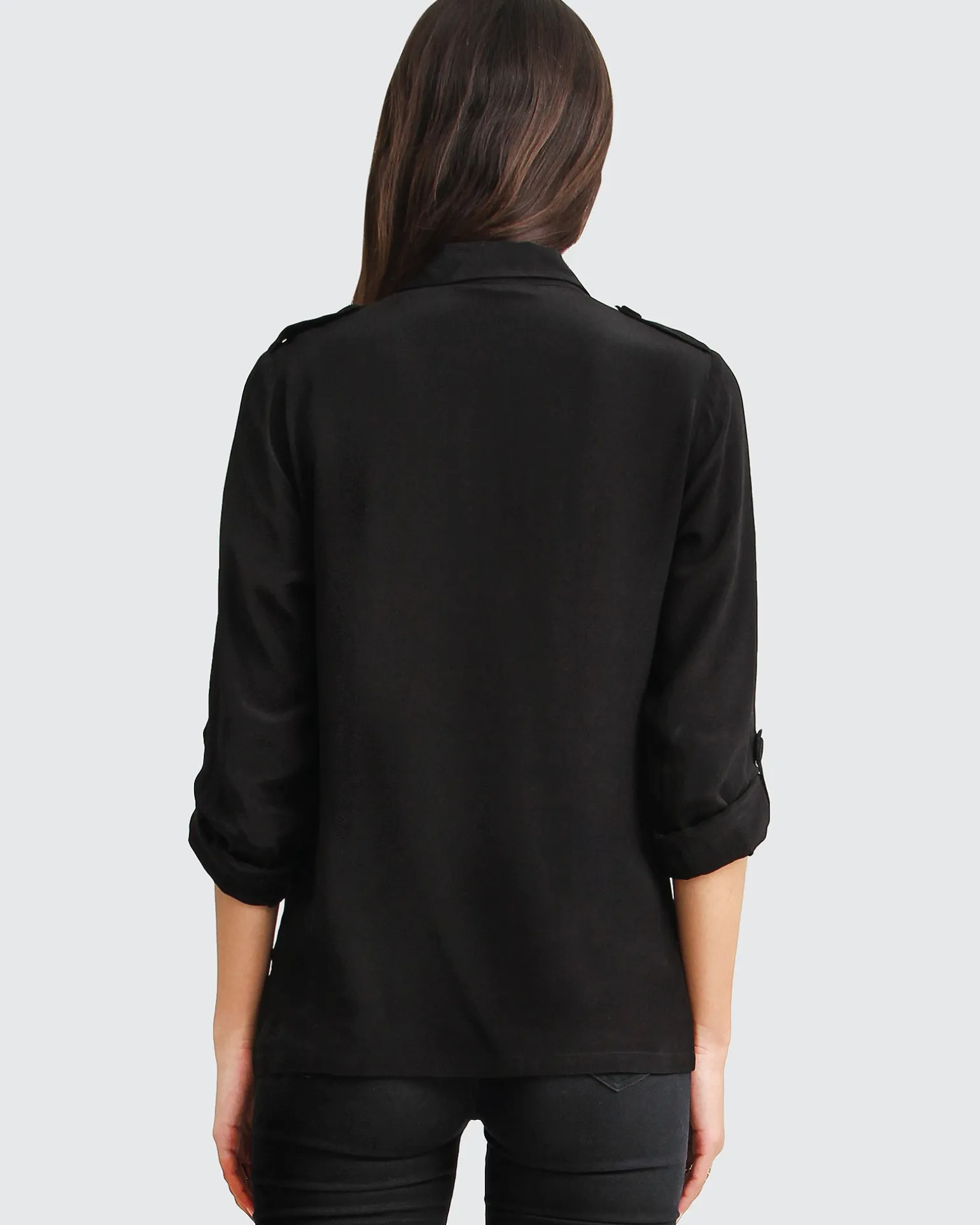 Belle & Bloom Shirts & Blouses>Eclipse Rolled Sleeve Blouse -