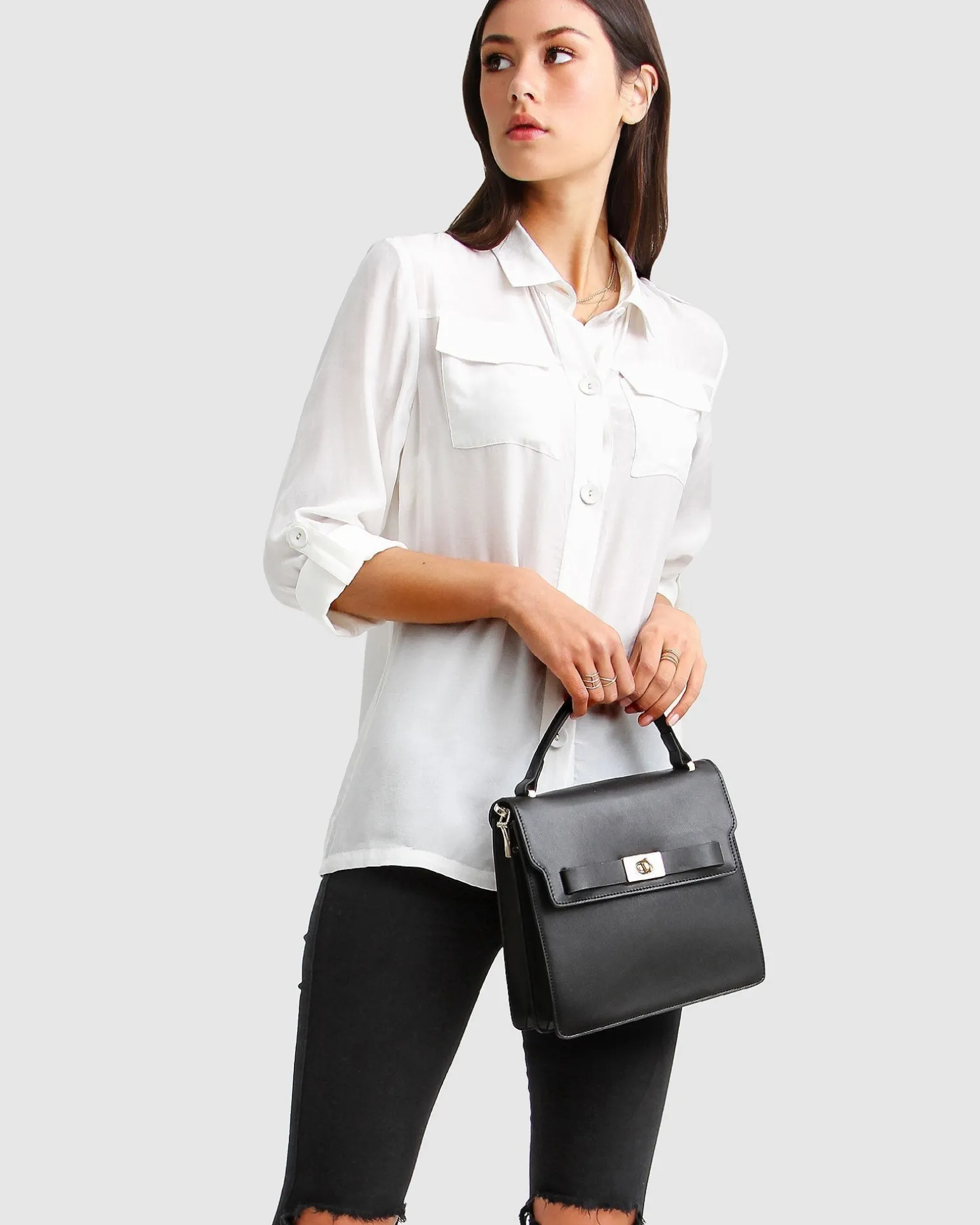 Belle & Bloom Shirts & Blouses>Eclipse Rolled Sleeve Blouse -