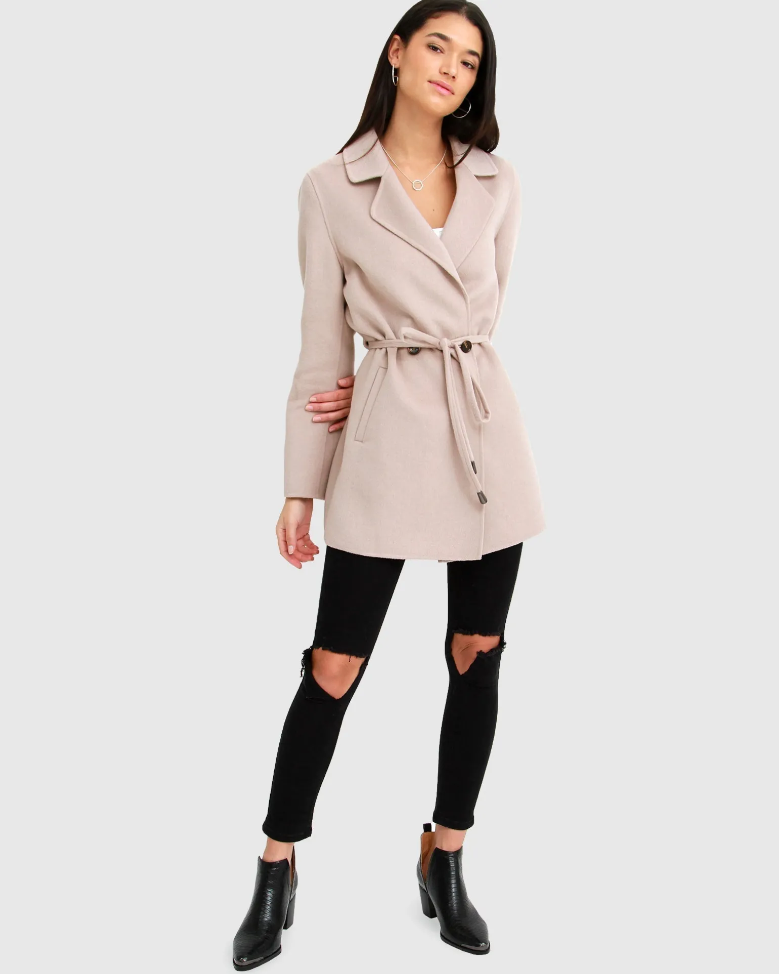 Belle & Bloom Belted Coats | Wool Coats>Electric Feel Drawstring Coat -