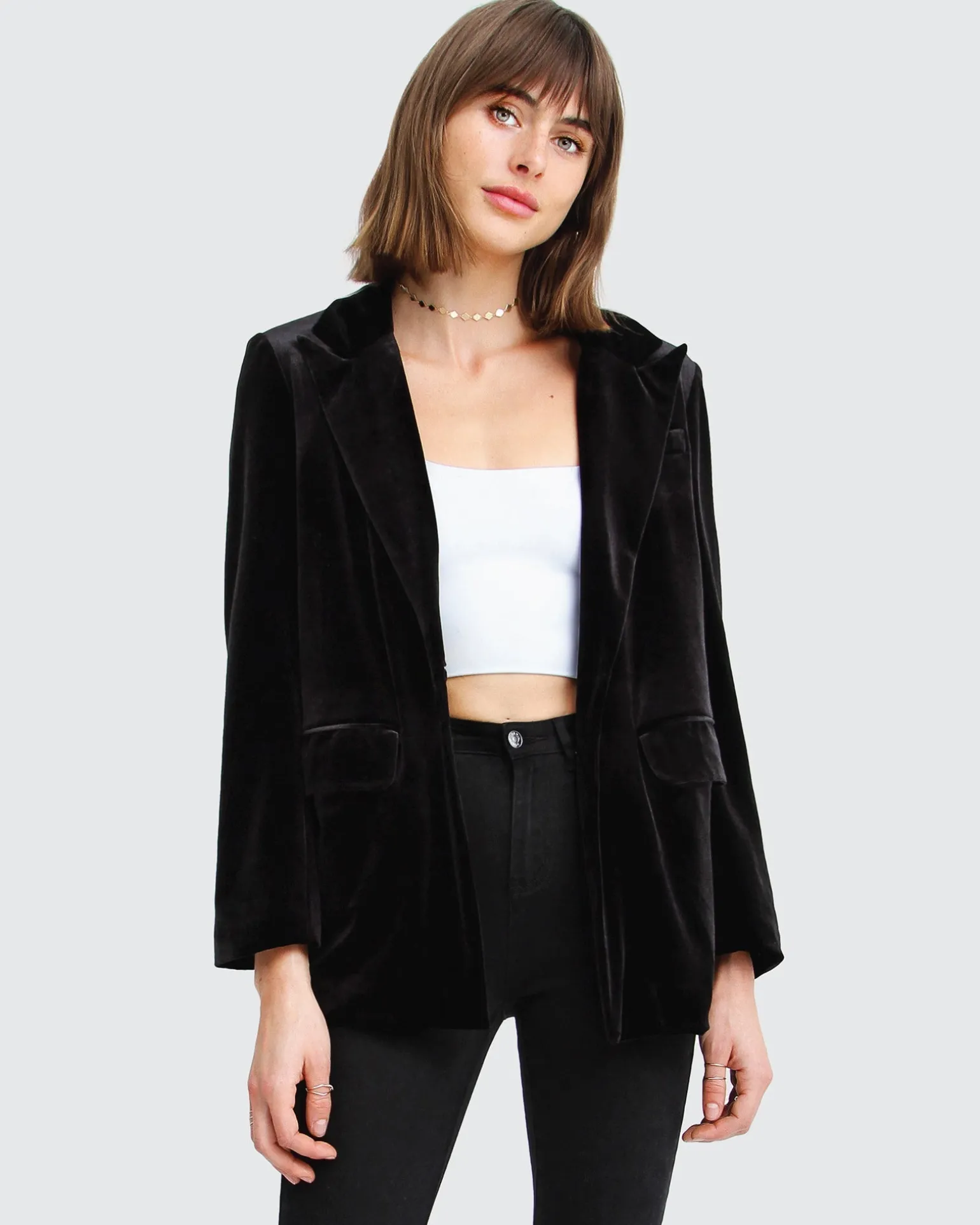 Belle & Bloom Blazers | Suits & Blazers>Eternity Velvet Blazer -