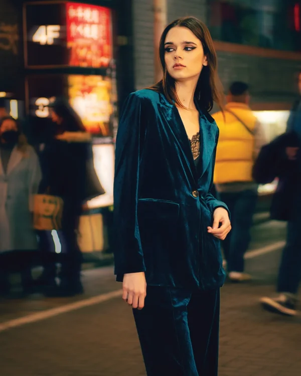 Belle & Bloom Blazers | Suits & Blazers>Eternity Velvet Blazer - Dark Teal