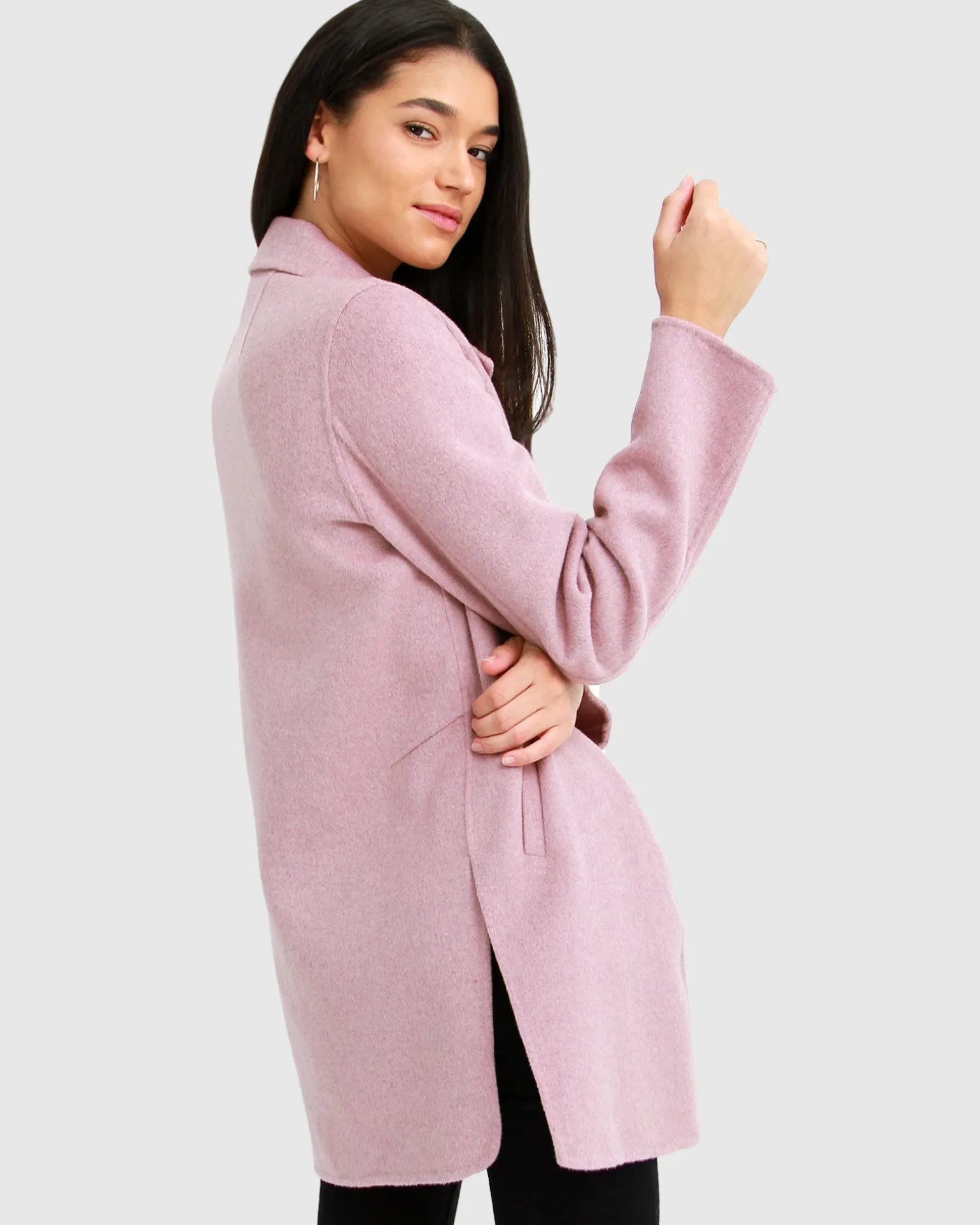 Belle & Bloom Wool Coats | Wool Coats>Ex-Boyfriend Wool Blend Oversized Jacket - Lilac