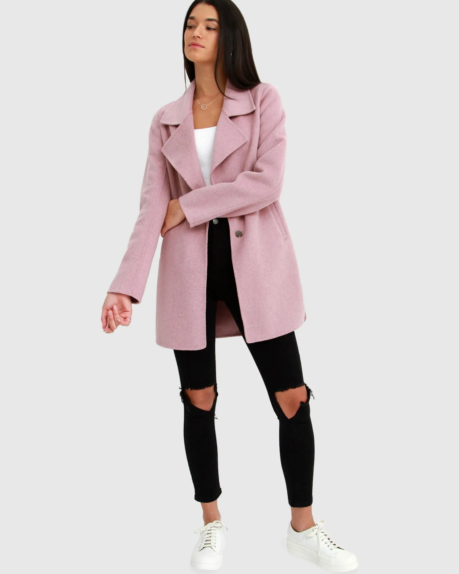 Belle & Bloom Wool Coats | Wool Coats>Ex-Boyfriend Wool Blend Oversized Jacket - Lilac