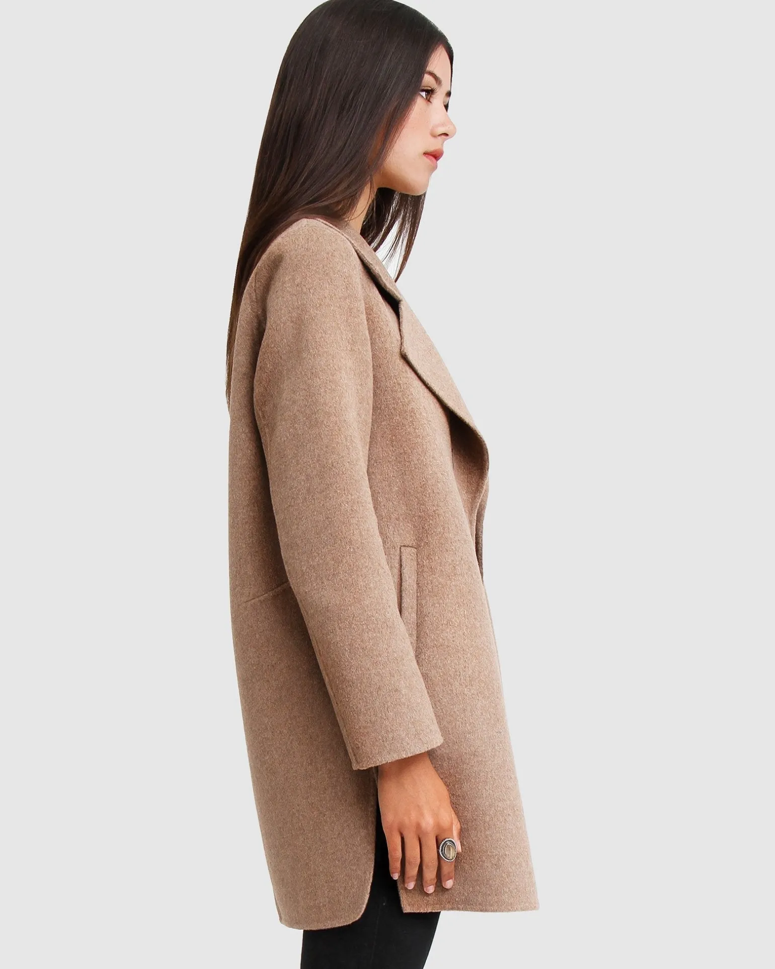 Belle & Bloom Wool Coats | Wool Coats>Ex-Boyfriend Wool Blend Oversized Jacket - Oat