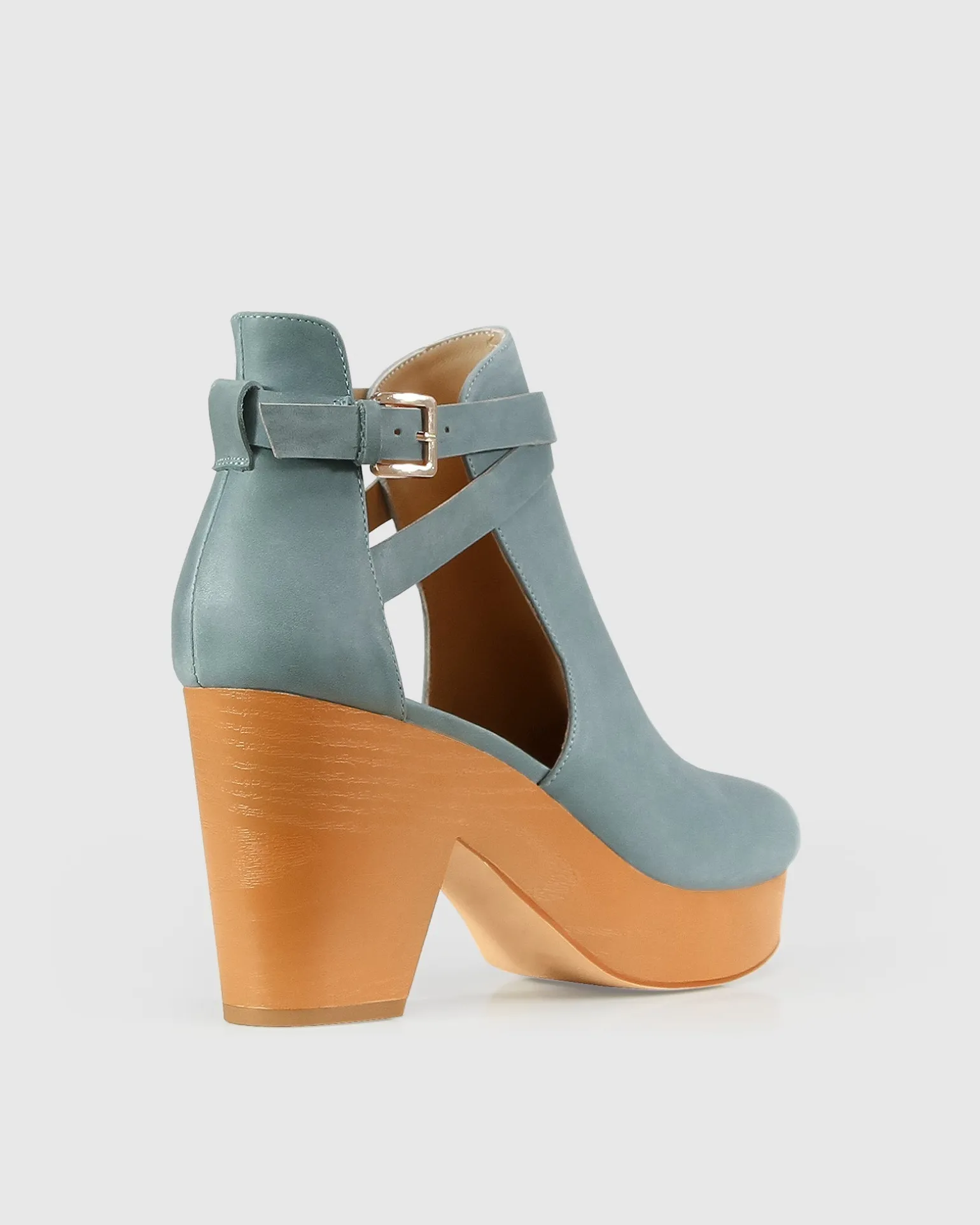 Belle & Bloom Boots | Heels>Fearless Clog Ankle Boot - Stonewash Blue