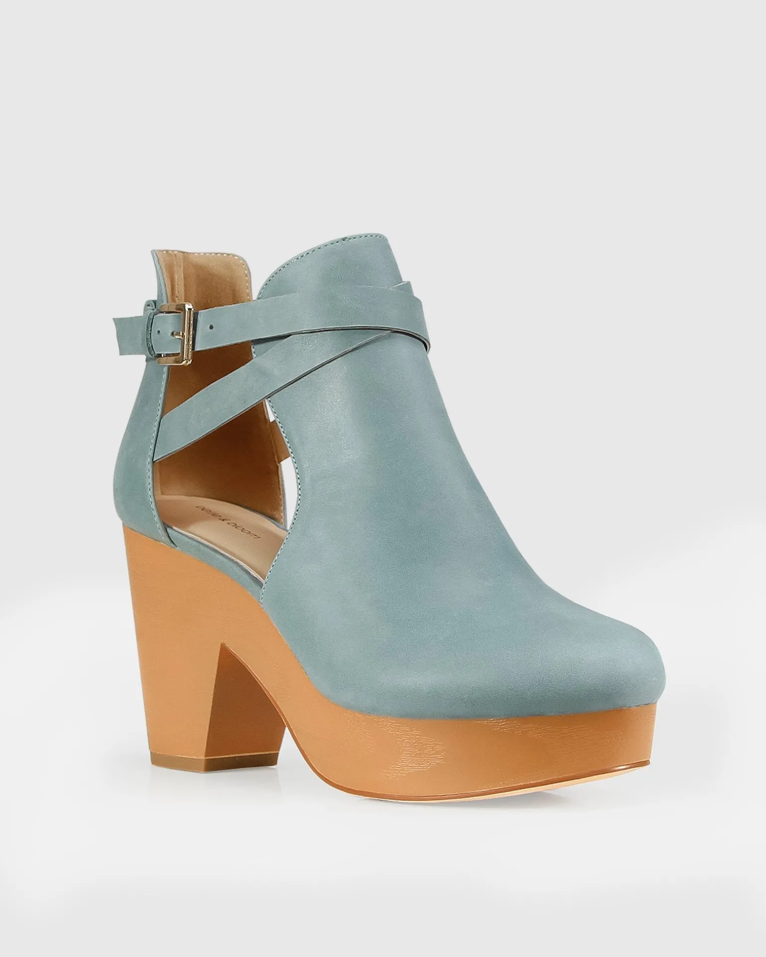 Belle & Bloom Boots | Heels>Fearless Clog Ankle Boot - Stonewash Blue