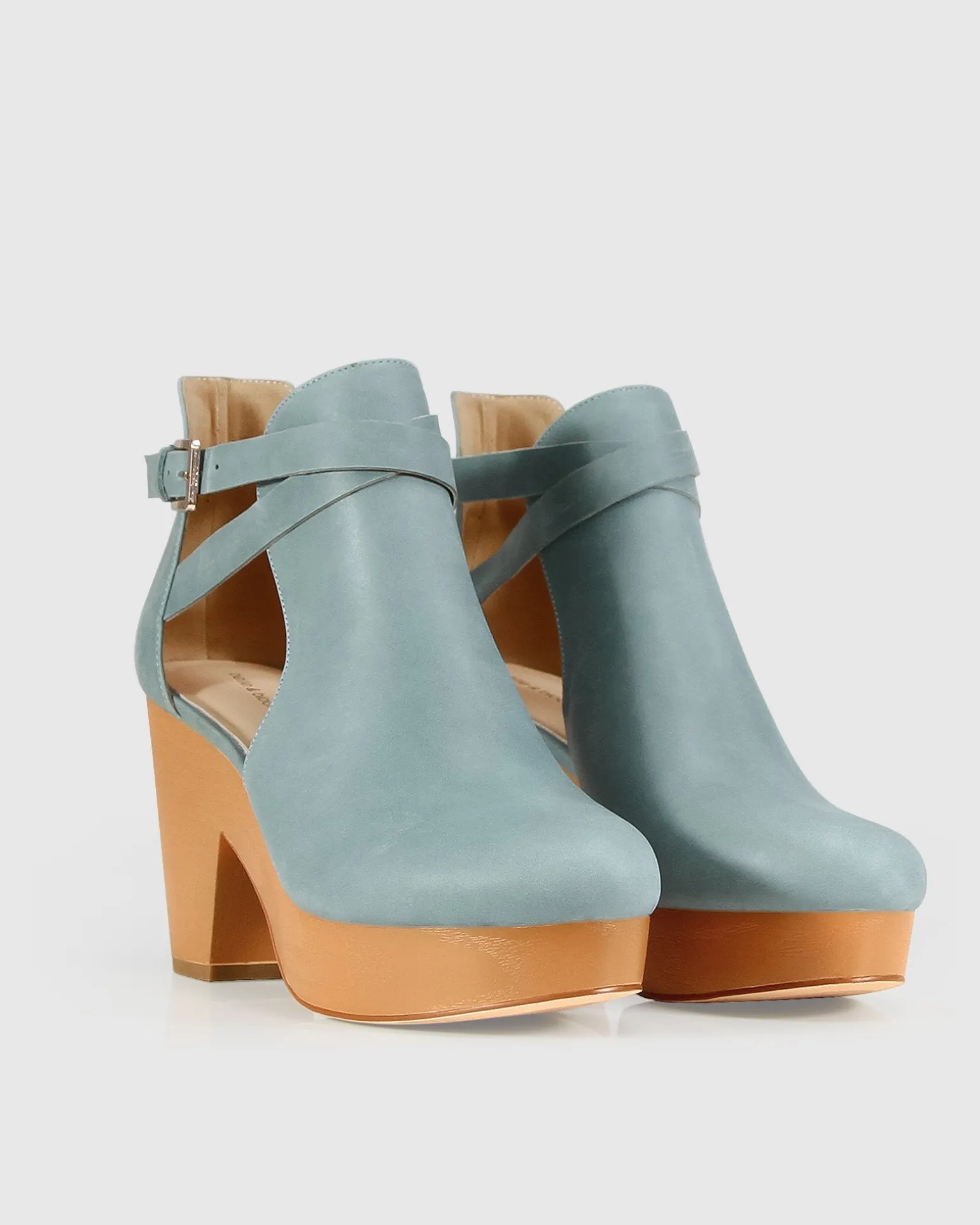 Belle & Bloom Boots | Heels>Fearless Clog Ankle Boot - Stonewash Blue