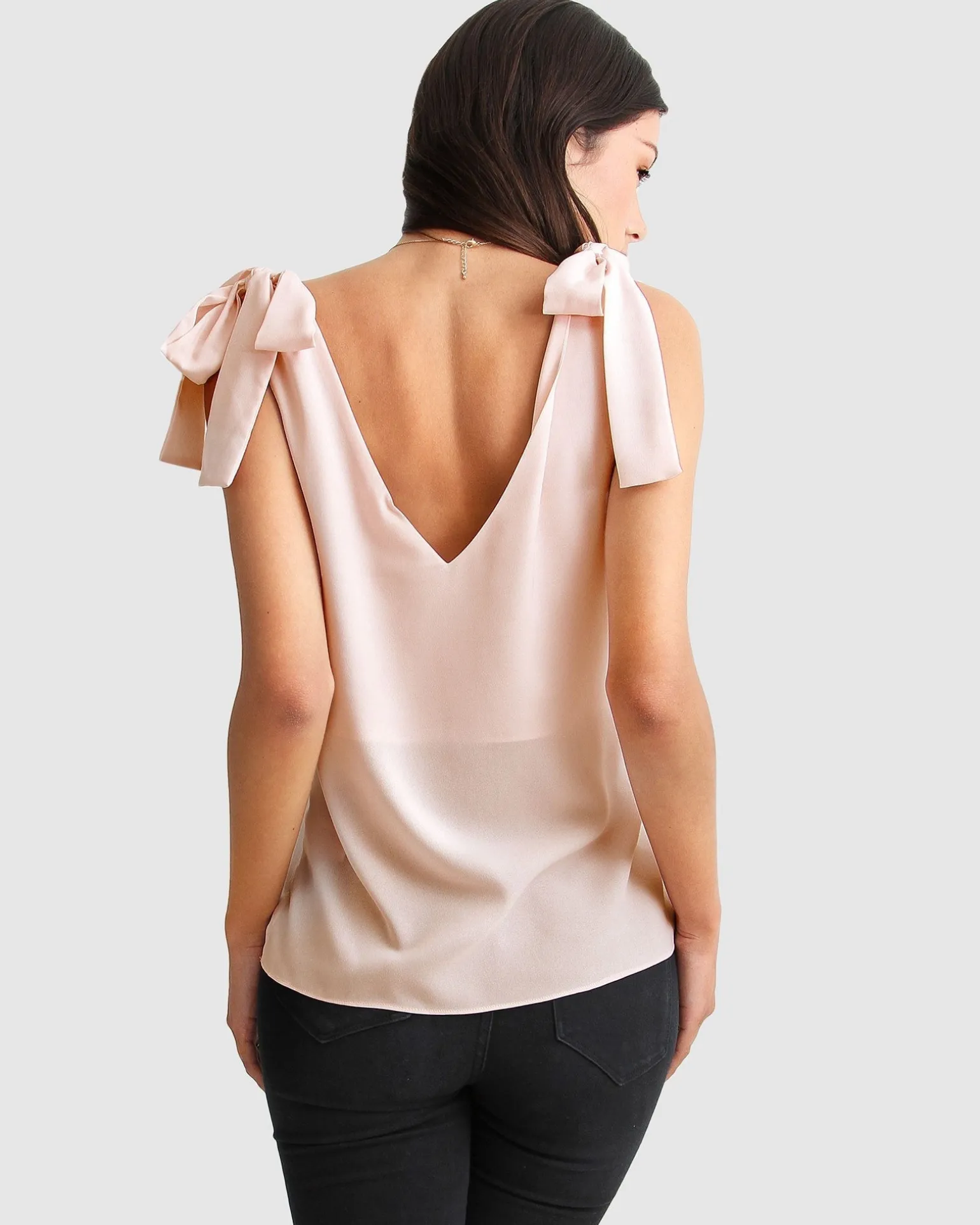 Belle & Bloom Shirts & Blouses>Feel For You V-Neck Top - Blush