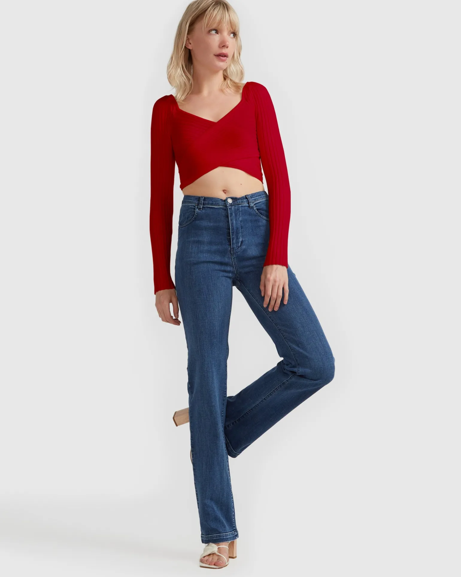 Belle & Bloom Tops>Forget Me Not Knit Crop -
