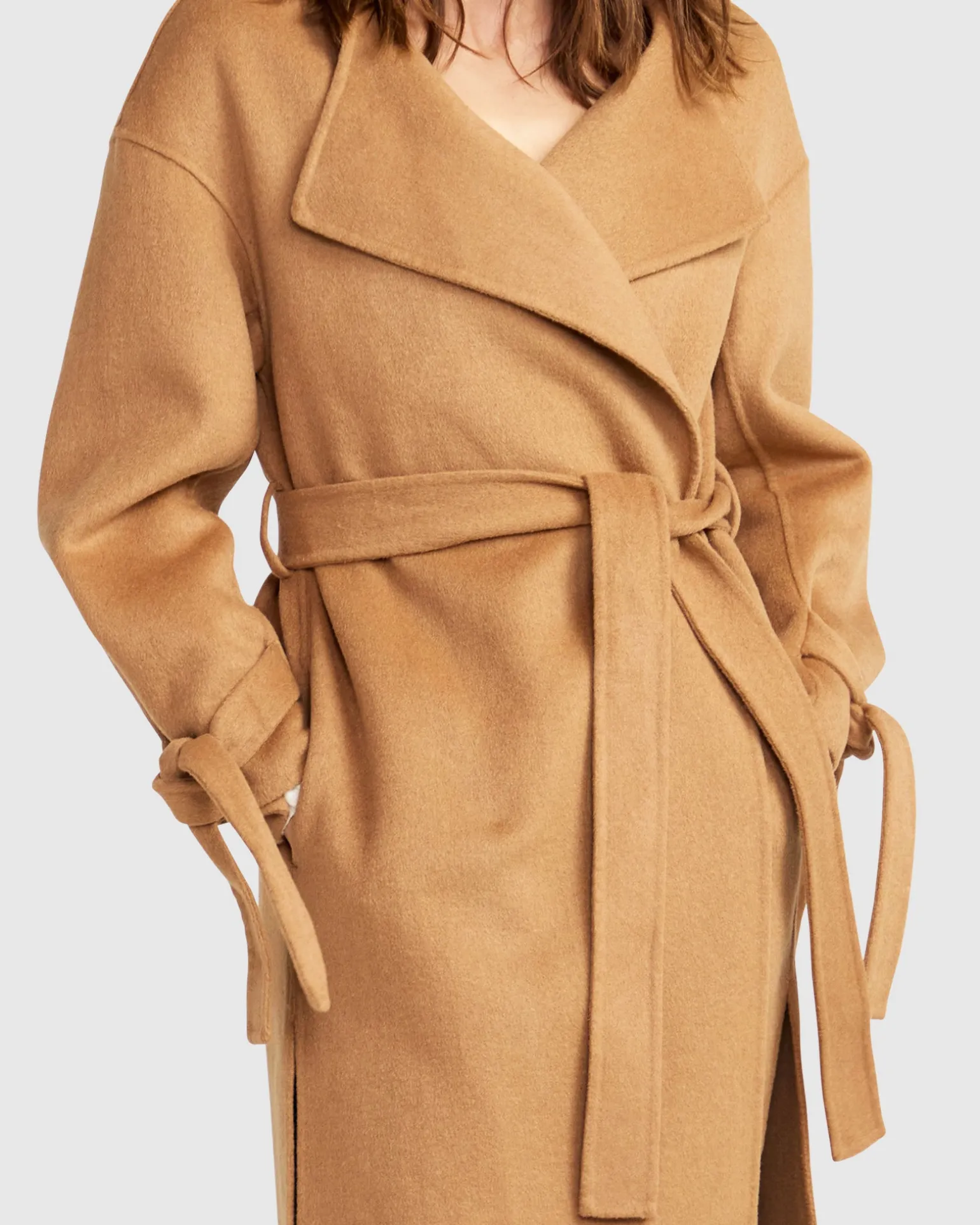 Belle & Bloom Wool Coats | Wool Coats>Head Over Heels Collarless Robe Coat -