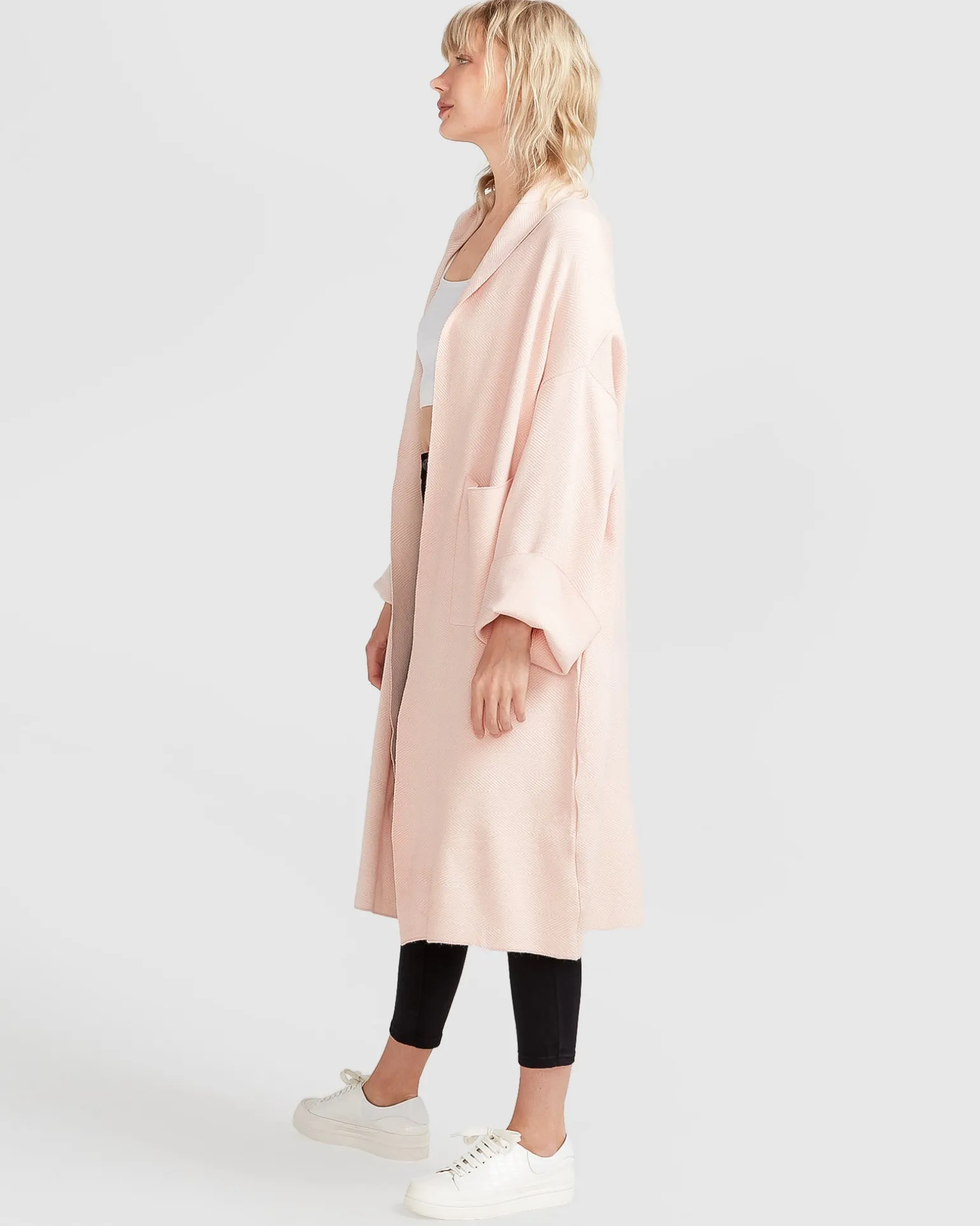 Belle & Bloom Cardigans | Cardigans>Hold The Line Coatigan - Pale Pink