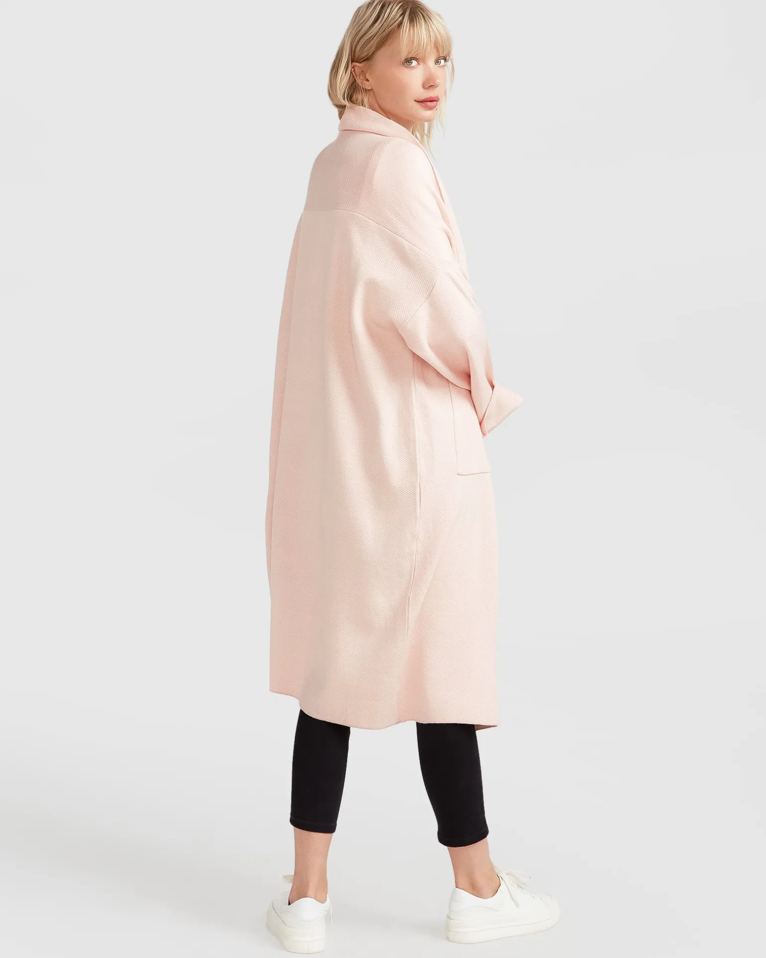 Belle & Bloom Cardigans | Cardigans>Hold The Line Coatigan - Pale Pink