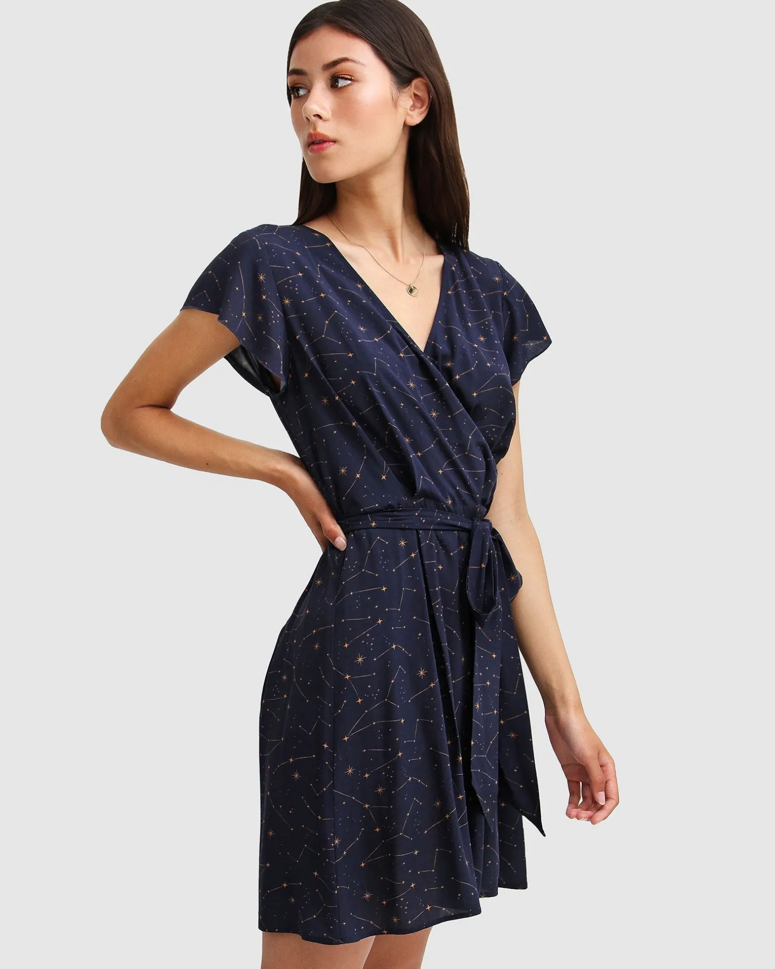 Belle & Bloom Mini Dresses | Mini Dresses>I'm The Star Wrap Dress -