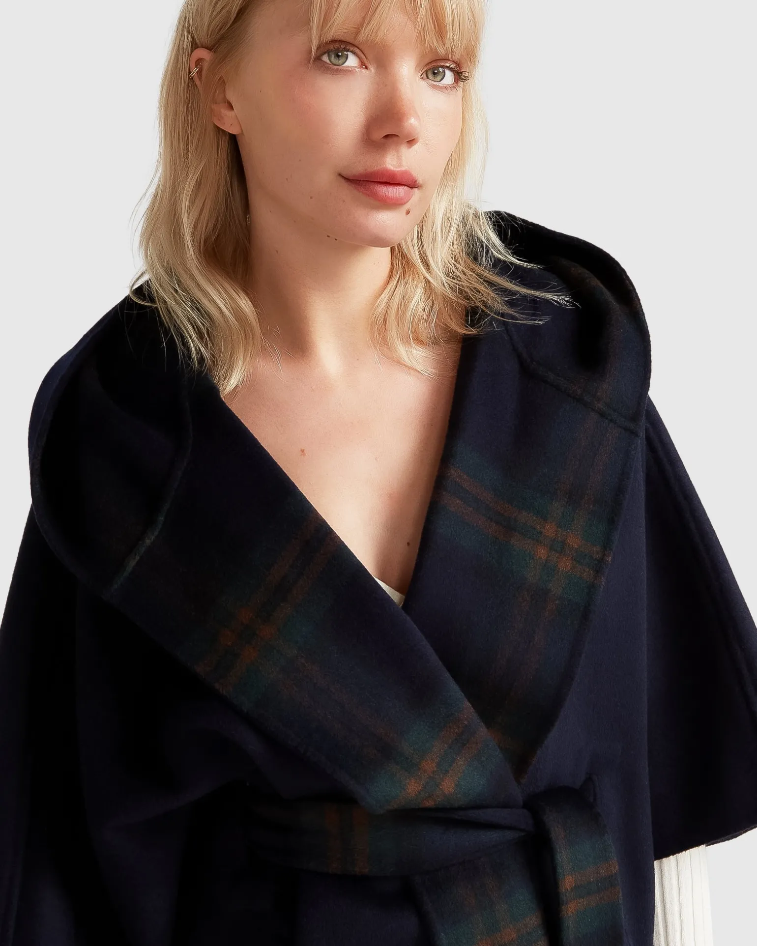 Belle & Bloom Belted Coats | Wool Coats>Jackson Landing Wool Blend Cape Coat - French Navy