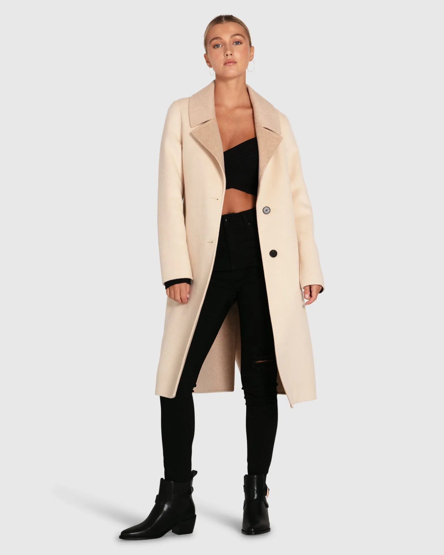 Belle & Bloom Wool Coats | Wool Coats>Lexington Two-Tone Wool Blend Coat - Beige