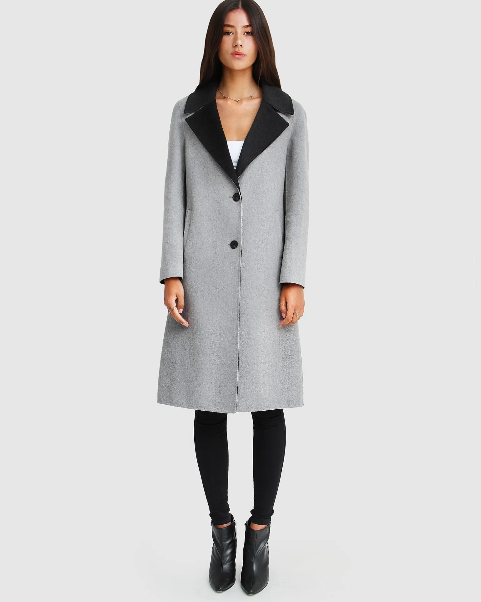 Belle & Bloom Wool Coats | Wool Coats>Lexington Two-Tone Wool Blend Coat - Grey