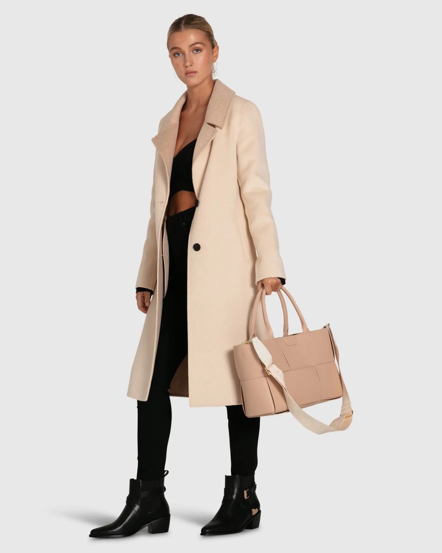 Belle & Bloom Wool Coats | Wool Coats>Lexington Two-Tone Wool Blend Coat - Beige