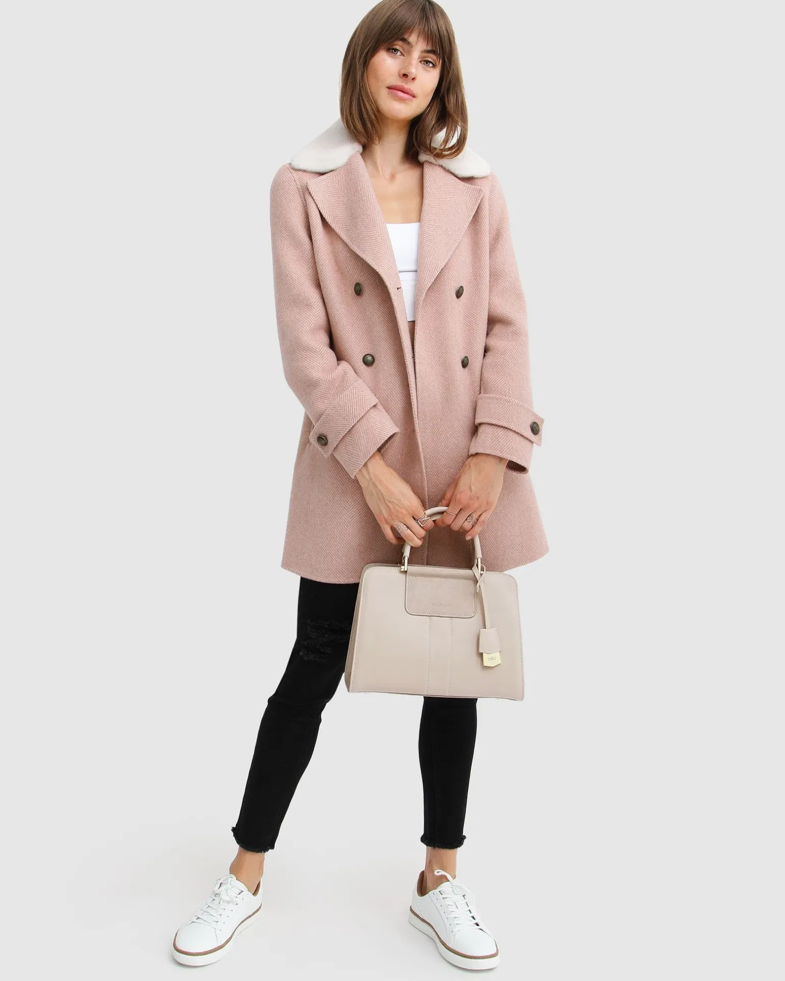 Belle & Bloom Wool Coats | Wool Coats>Liberty Sherpa Collar Wool Blend Coat -