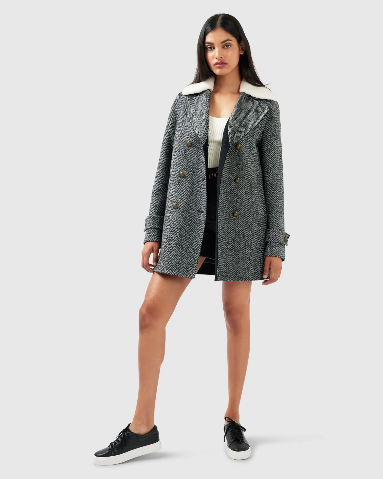 Belle & Bloom Wool Coats | Wool Coats>Liberty Sherpa Collar Wool Blend Coat -