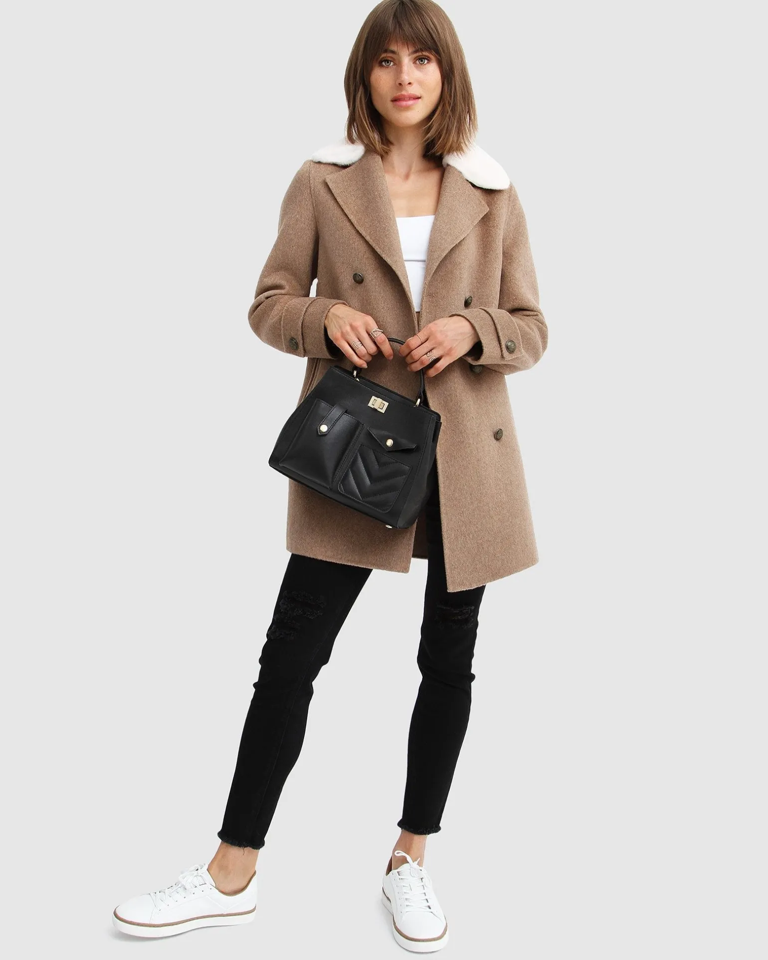 Belle & Bloom Wool Coats | Wool Coats>Liberty Sherpa Collar Wool Blend C -