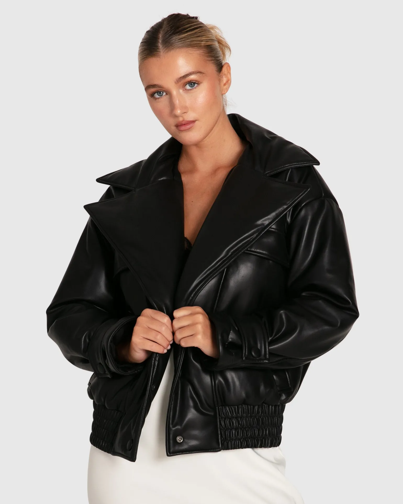 Belle & Bloom Premium Coats | Leather Jackets>Love Drunk Leather Bomber -