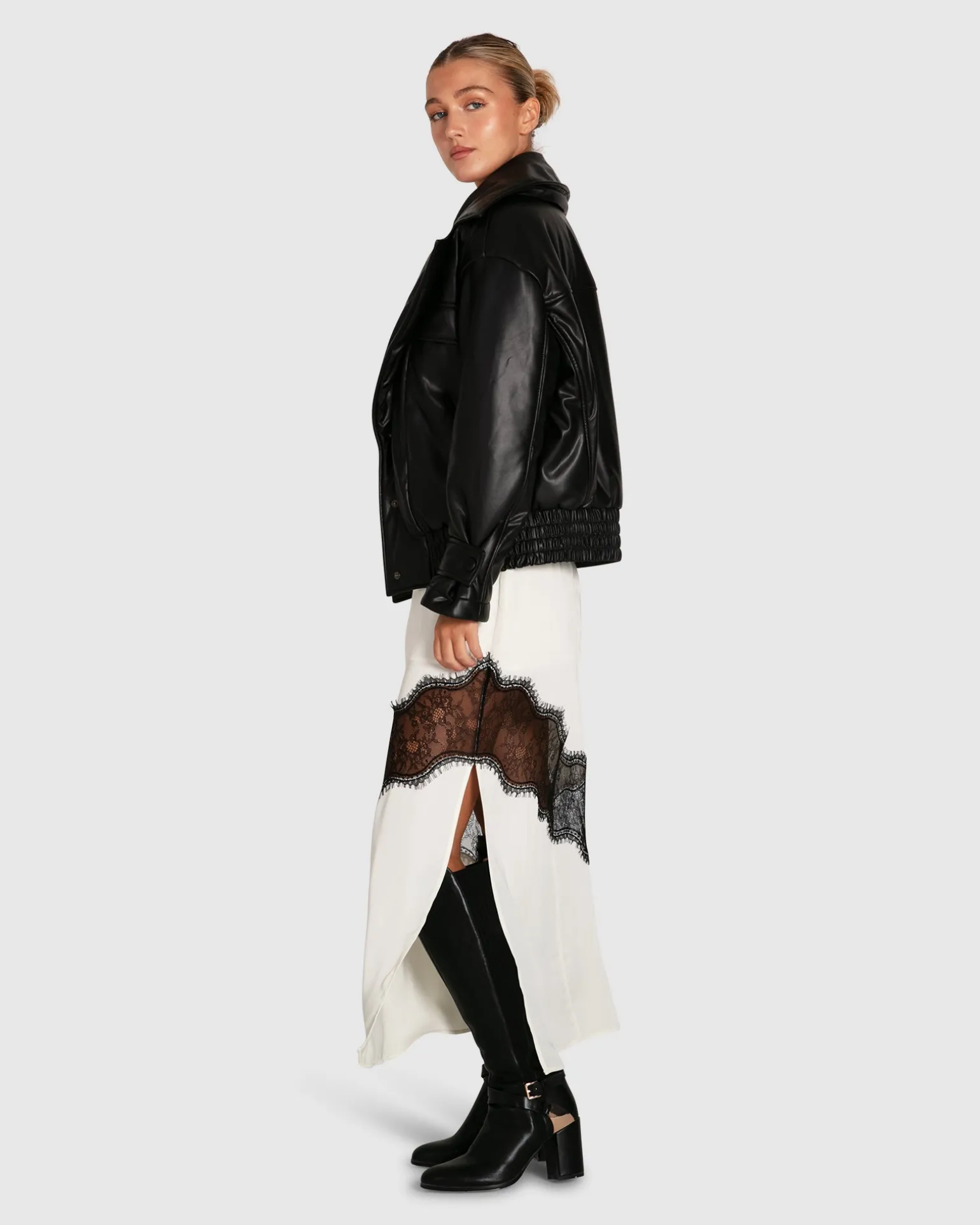 Belle & Bloom Premium Coats | Leather Jackets>Love Drunk Leather Bomber -