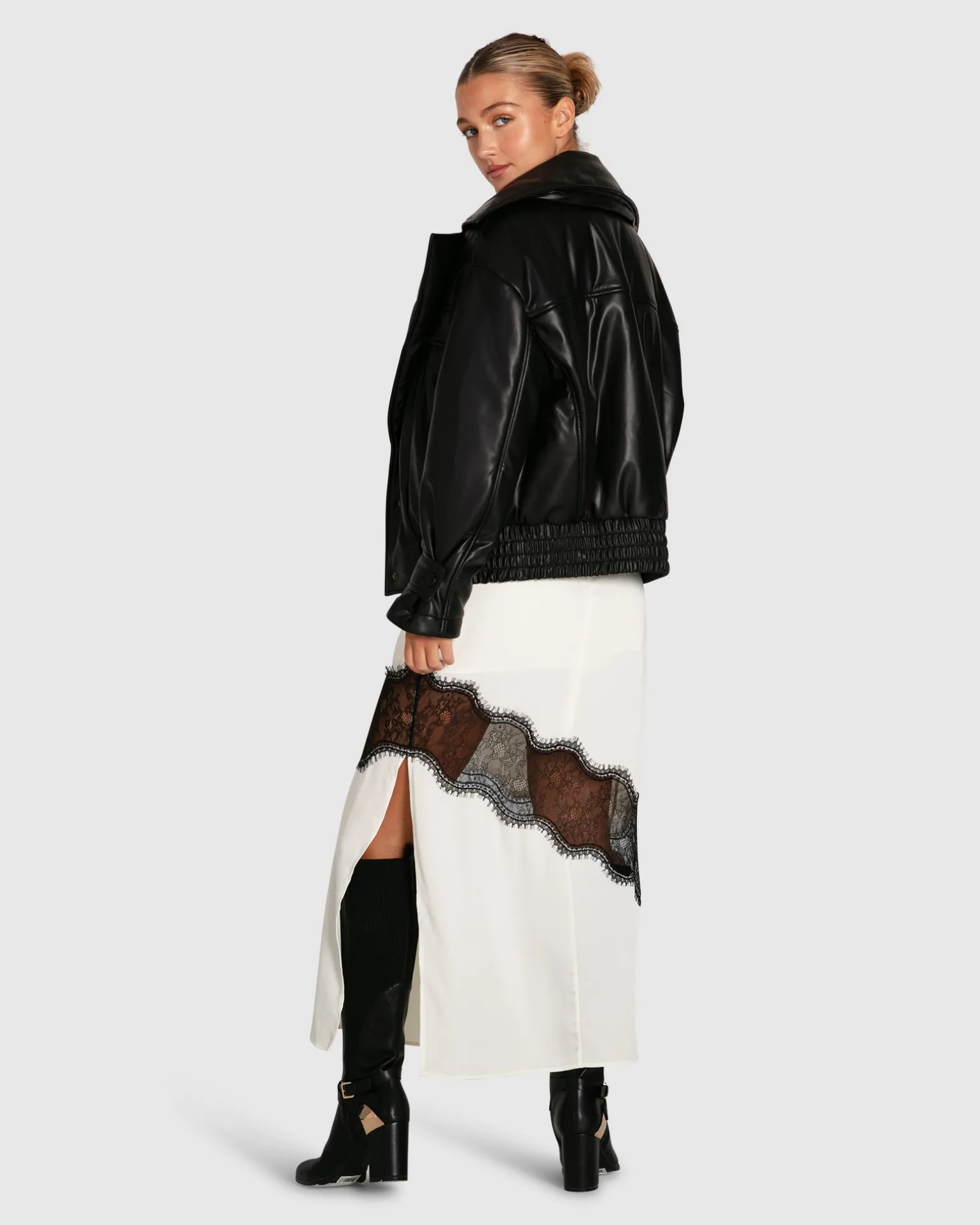 Belle & Bloom Premium Coats | Leather Jackets>Love Drunk Leather Bomber -