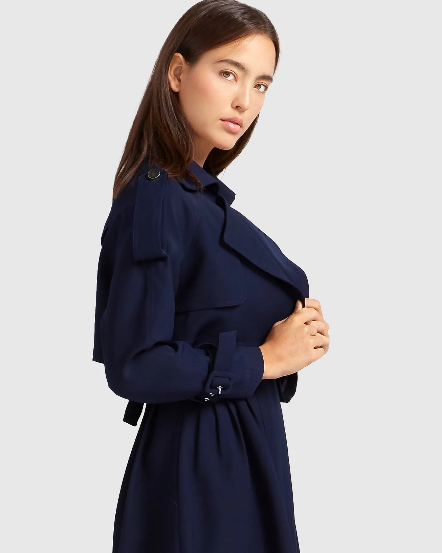 Belle & Bloom Trench Coats | Trench Coats>Manhattan Cropped Trench -