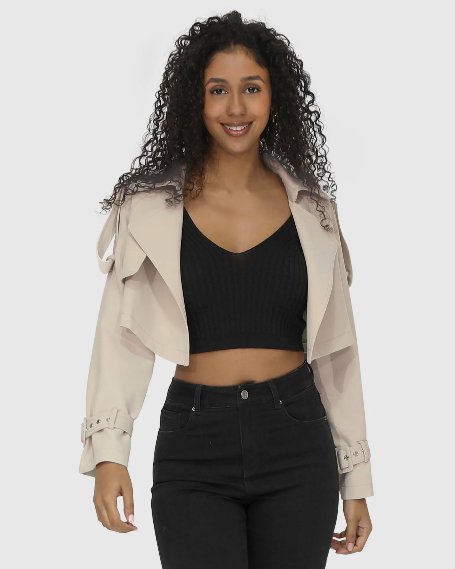 Belle & Bloom Trench Coats | Trench Coats>Manhattan Cropped Trench -