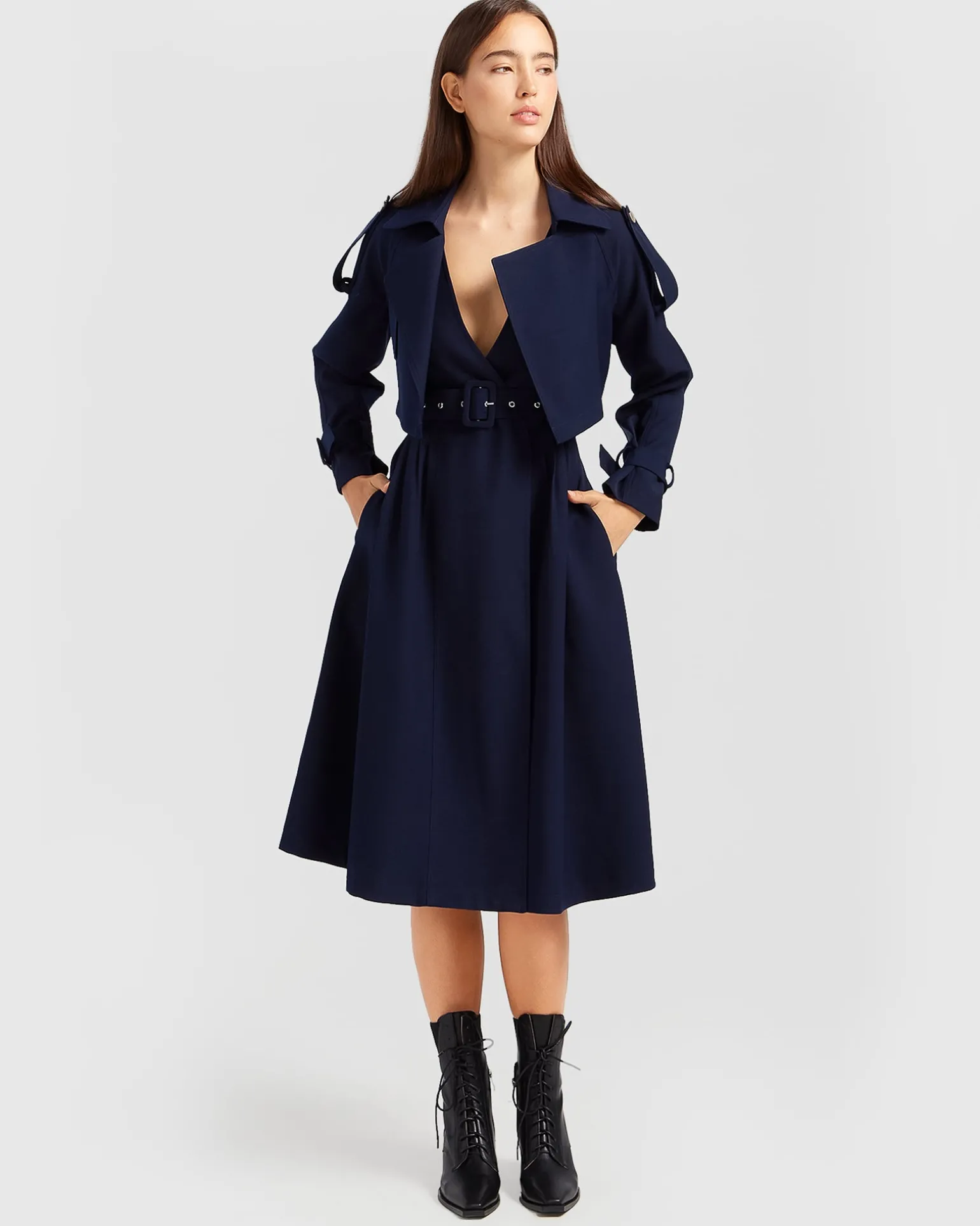 Belle & Bloom Trench Coats | Trench Coats>Manhattan Cropped Trench -